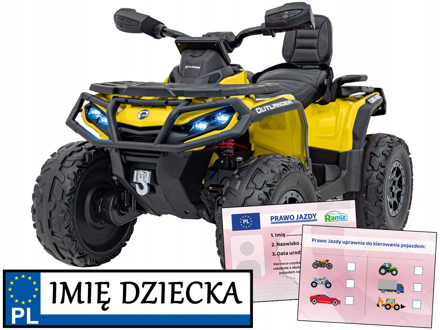 quad na akumulator Can Am Outlander Atv pilot 4 mocne silniki Pilot