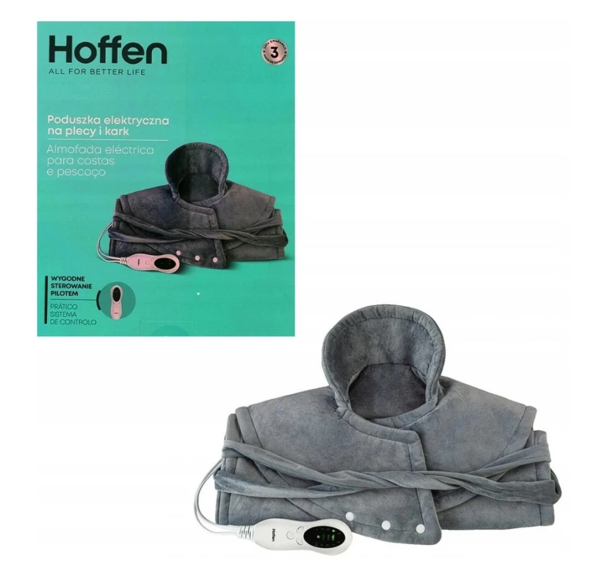 Hoffen Poduszka Elektryczna Na Plecy I Kark M-040241 Rozgrzewająca Szara