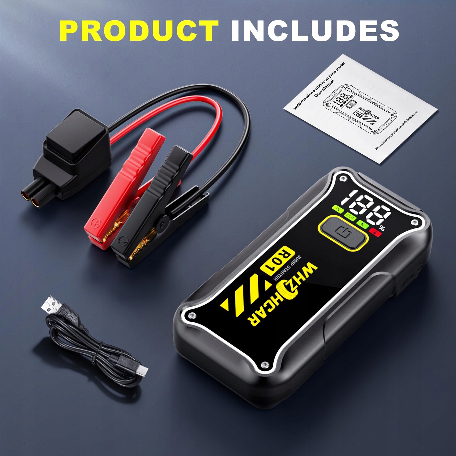 STARTSHILFE Powerbank 7000A 12V 10L Benzyna 8L Diesel LED USB — miniatura 9