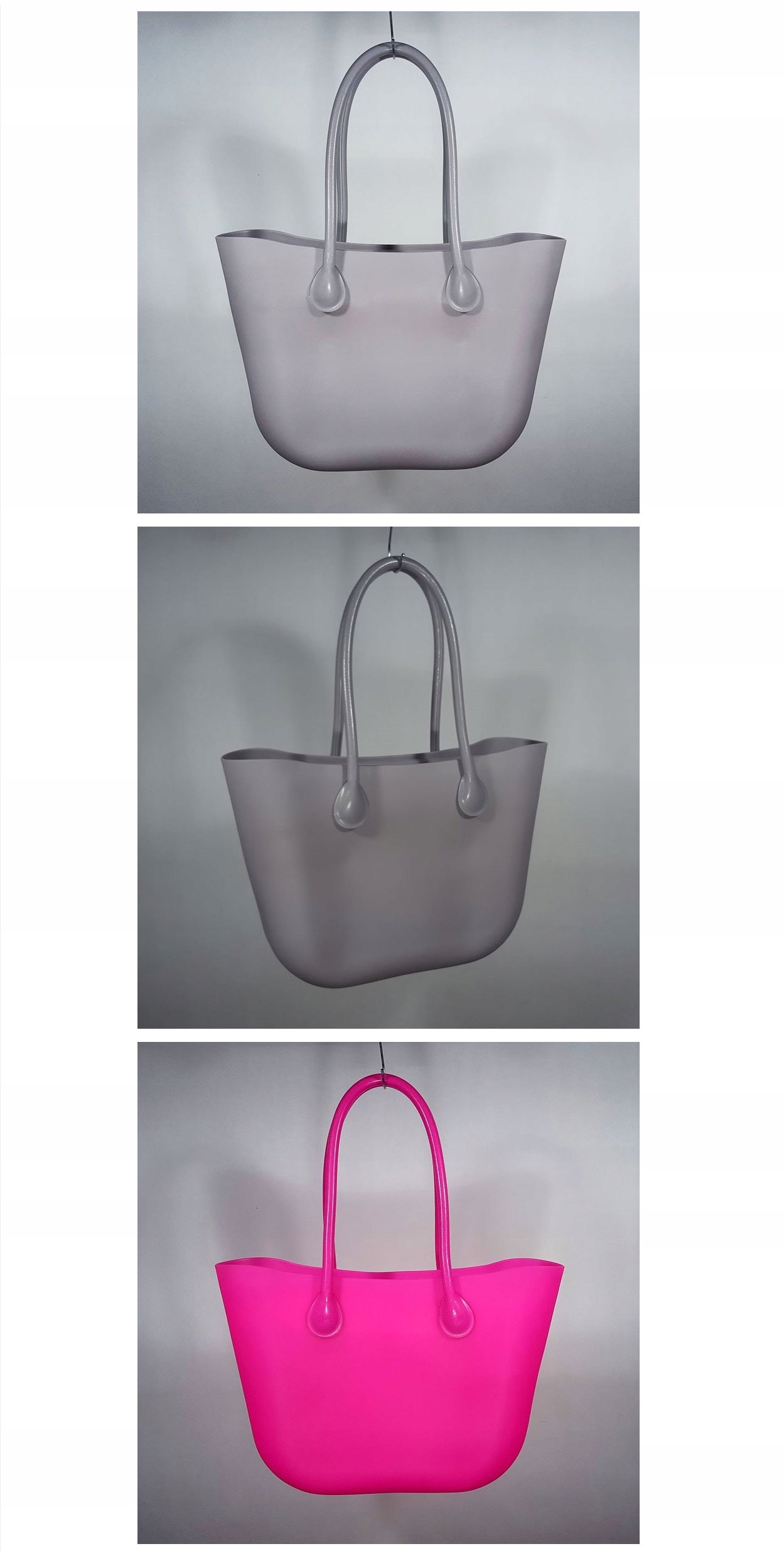 O TORBA GUMOWA HOBO TOREBKA JELLY SHOPPER BAG TGG Wielkość duża (mieszcząca A4)