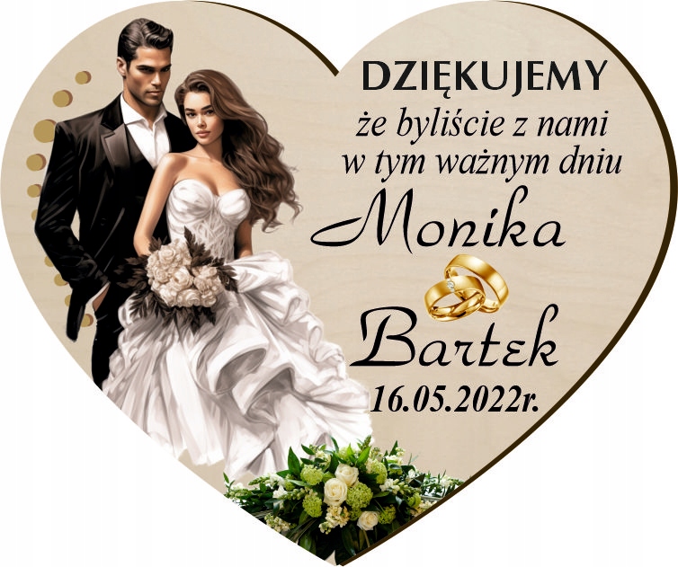 

Magnes Podziękowania dla gości Ślub Wesele x 10szt