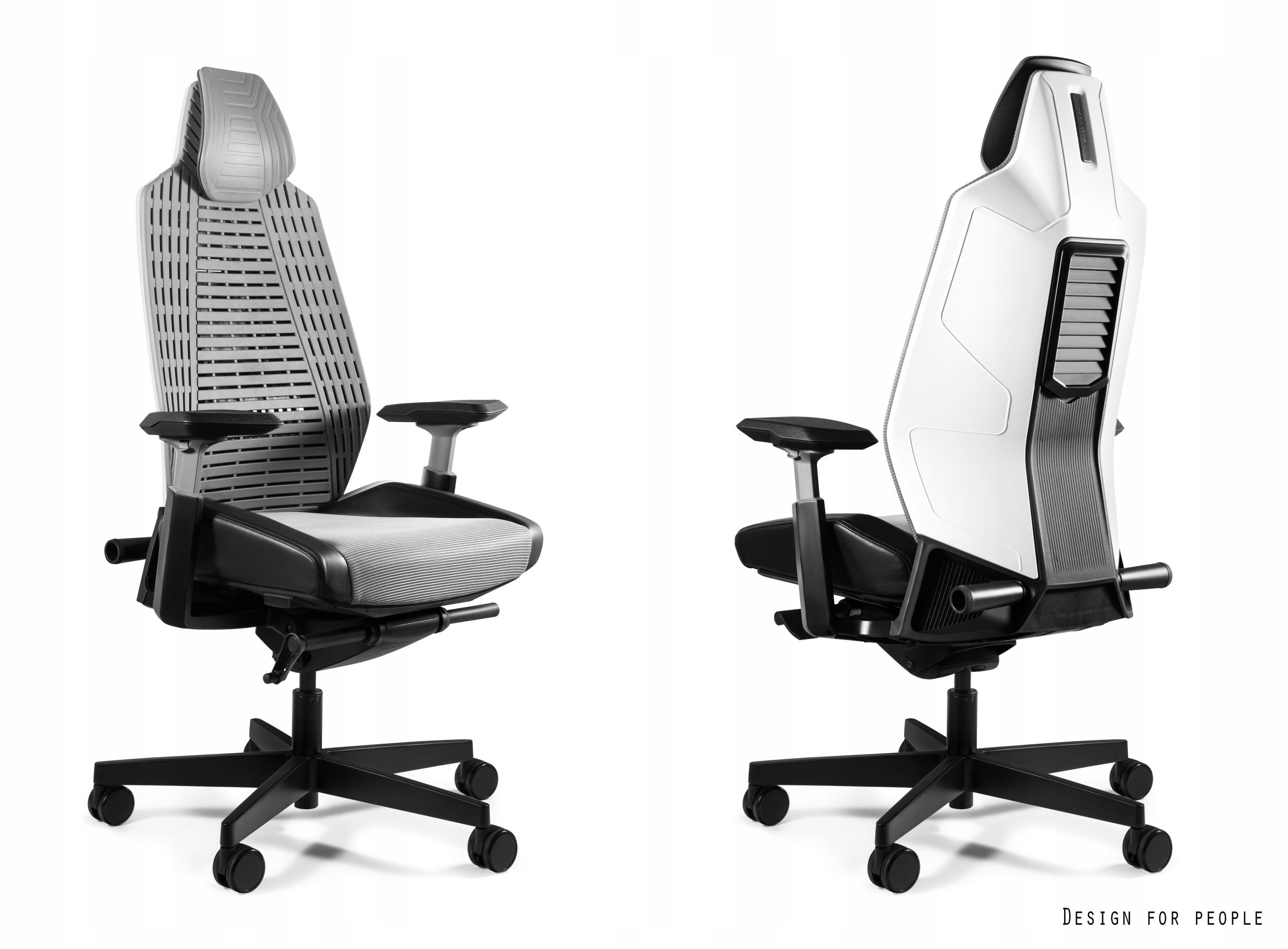 Krzesło Obrotowe Ronin Szare Biurowe Elastomer Ergonomiczne