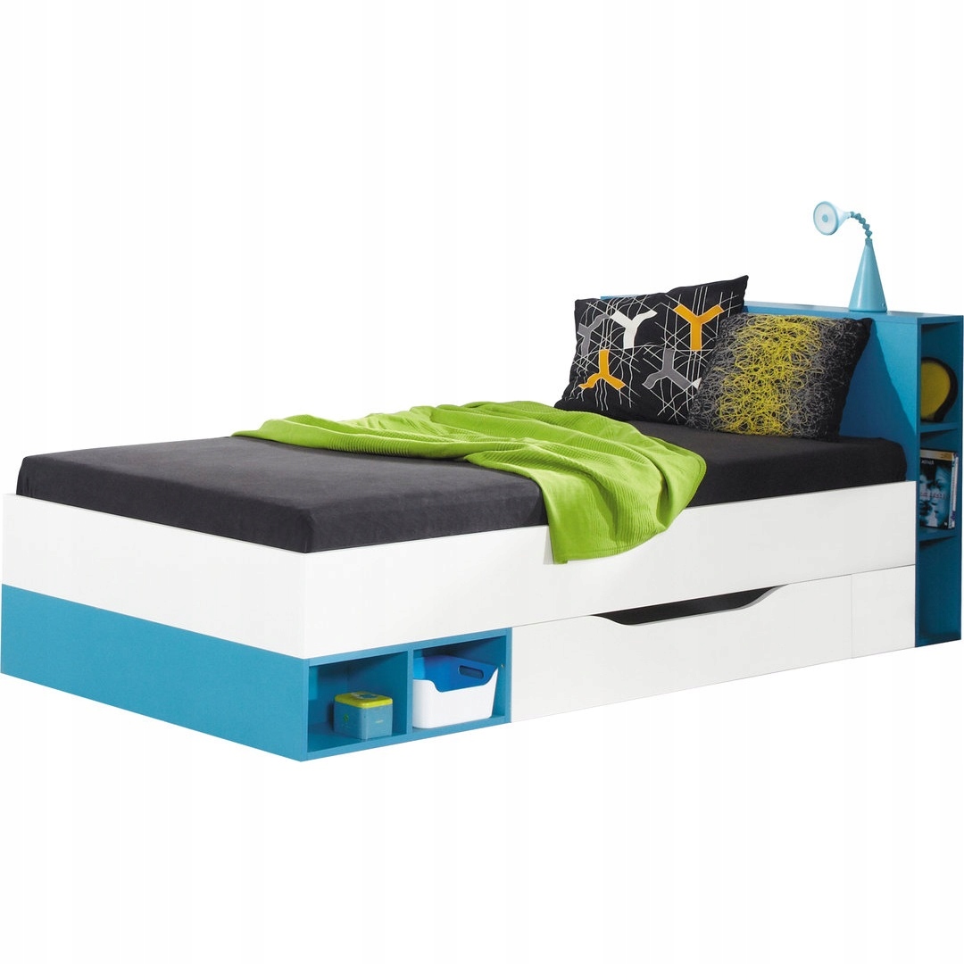 meble łóżko młodzieżowe dzieci 90x200 z szufladą pojedyncze Mobi 18