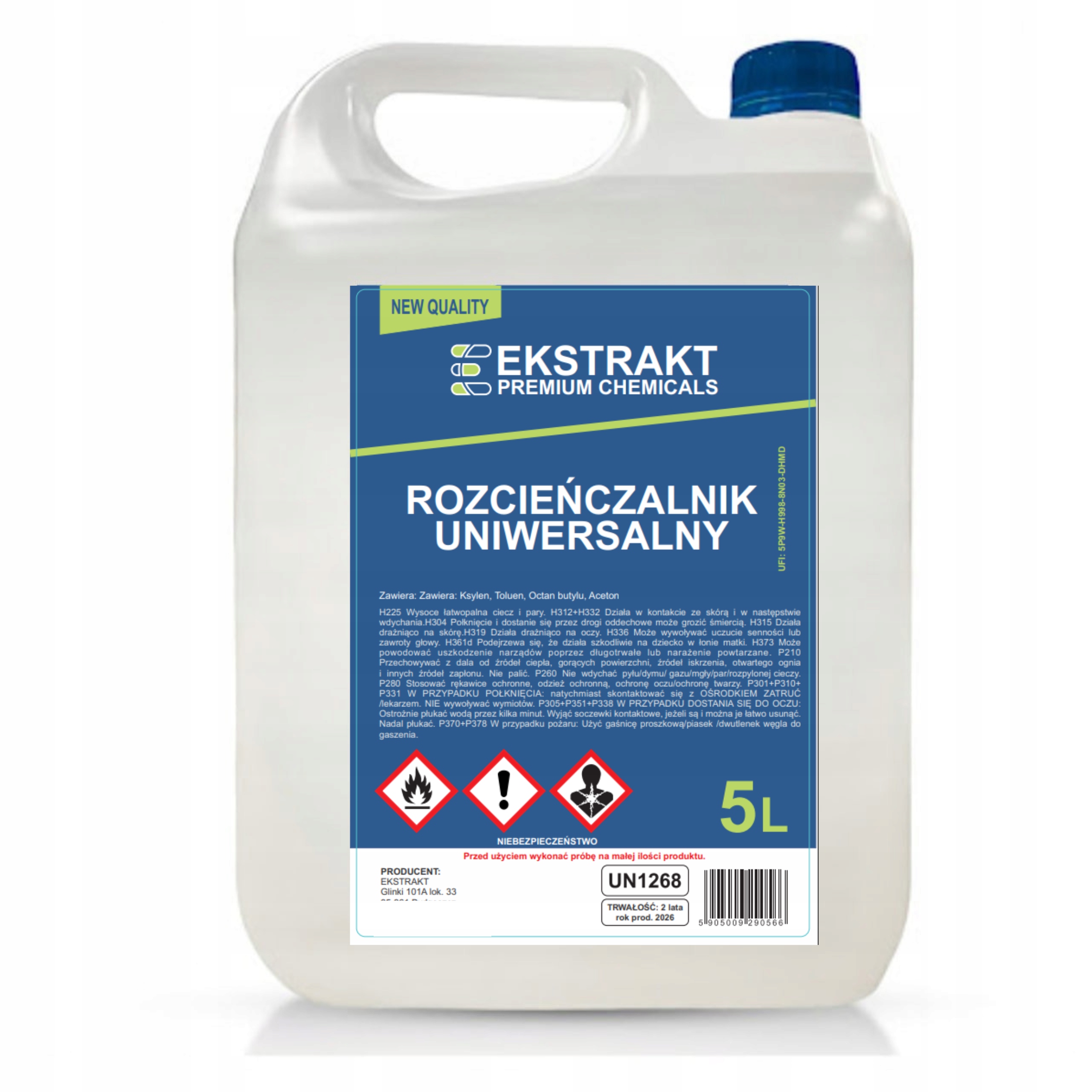Rozpuszczalnik Rozcieńczalnik Uniwersalny 5L Odtłuszczacz Zmywacz