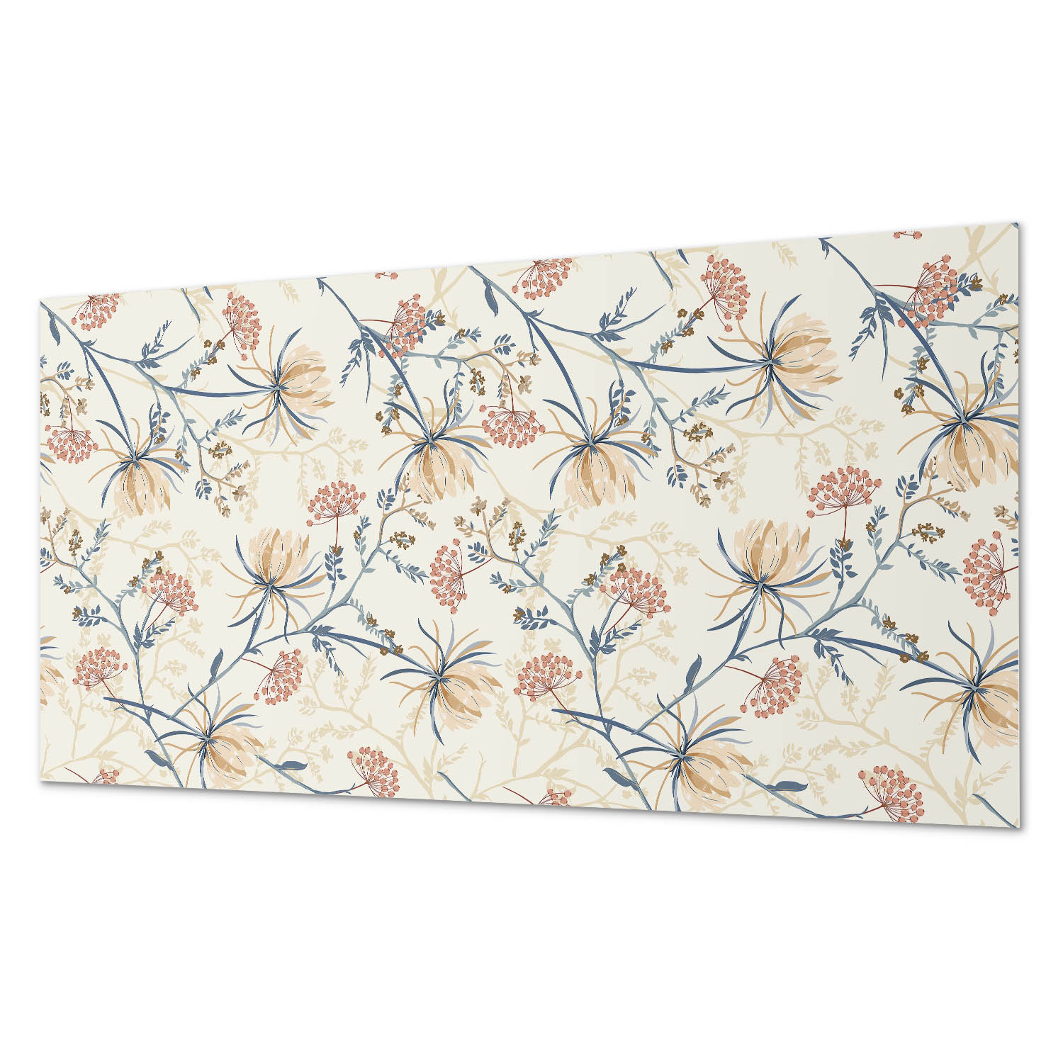 Dekorativní nástěnný vinylový panel Květiny v uměleckém stylu 100 x 50 cm