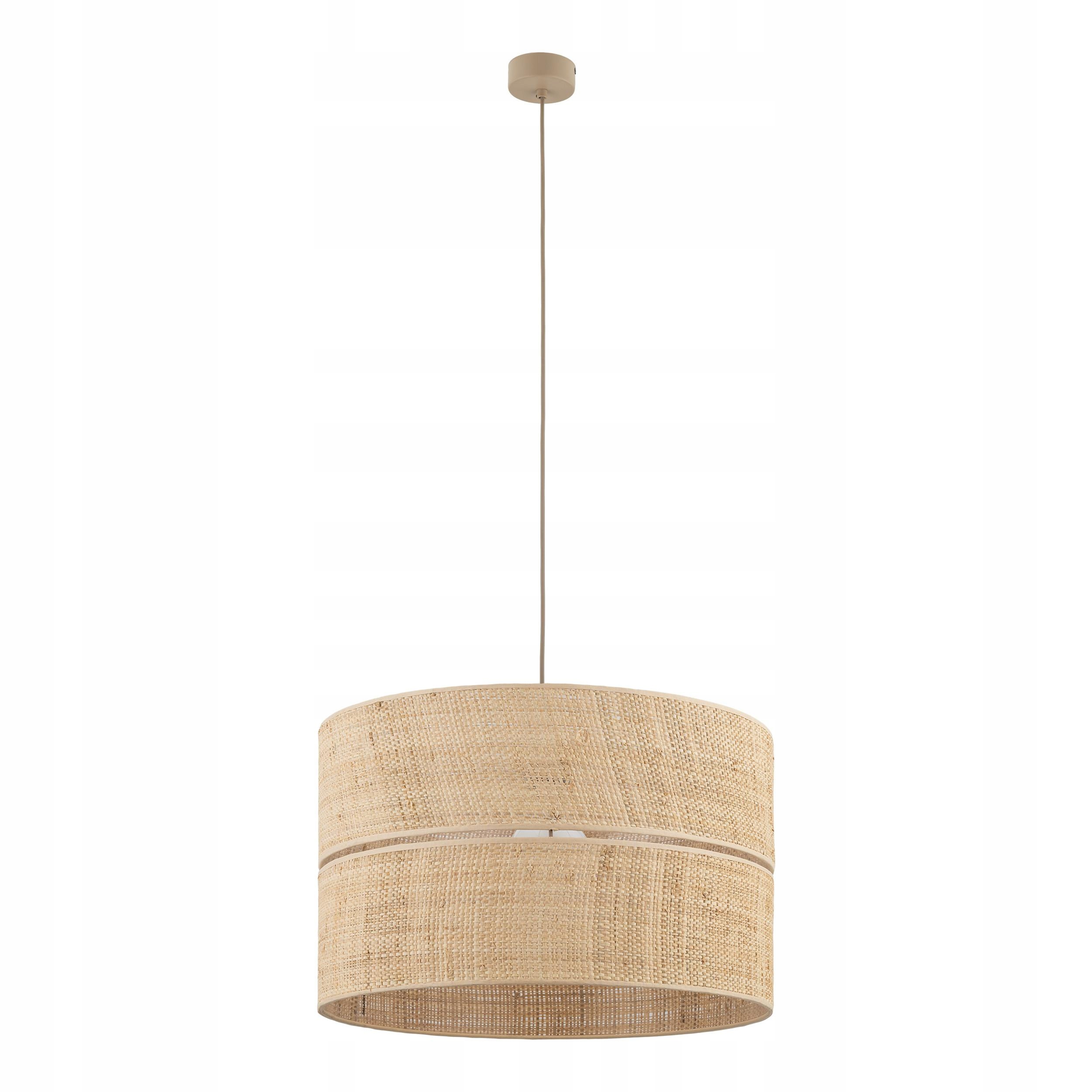 Závesná lampa Calma béžová 1xE27 50 cm Do Jedálne Obývačky, Prírodný Dizajn