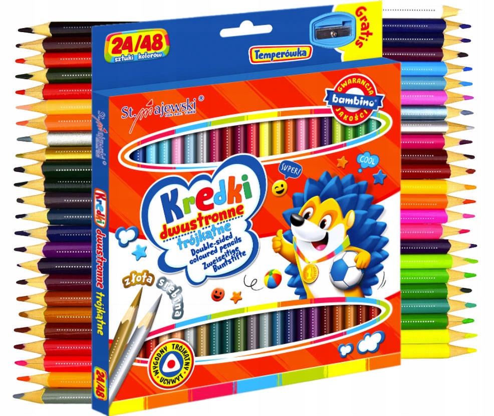 

Kredki Ołówkowe Bambino Trójkątne Dwustronne 24/48