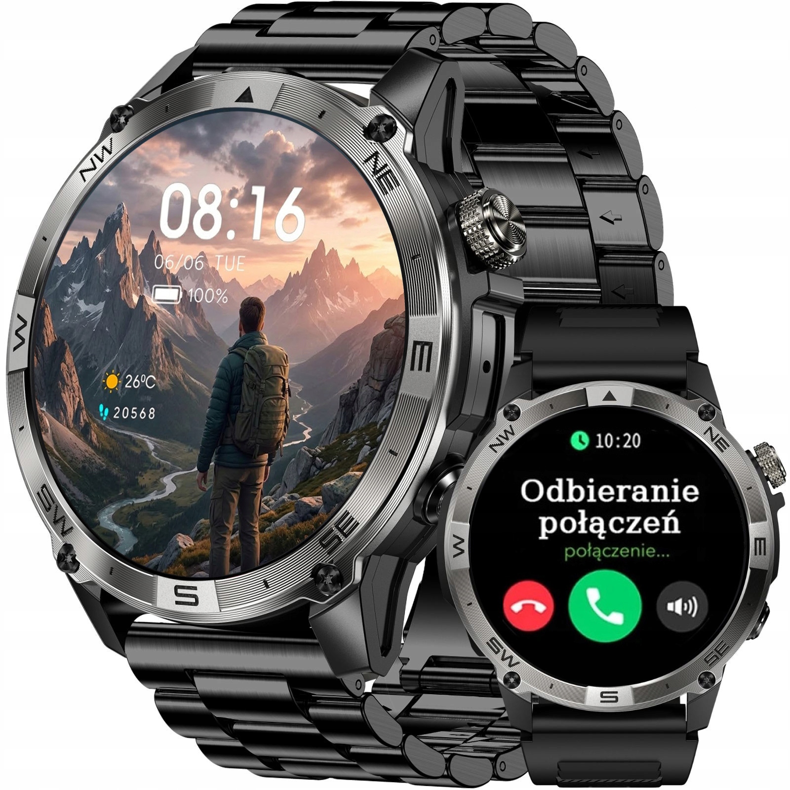 Pánské hodinky Chytré Hodinky Gravity – Gps Hovory Kompas Barometr Always Display