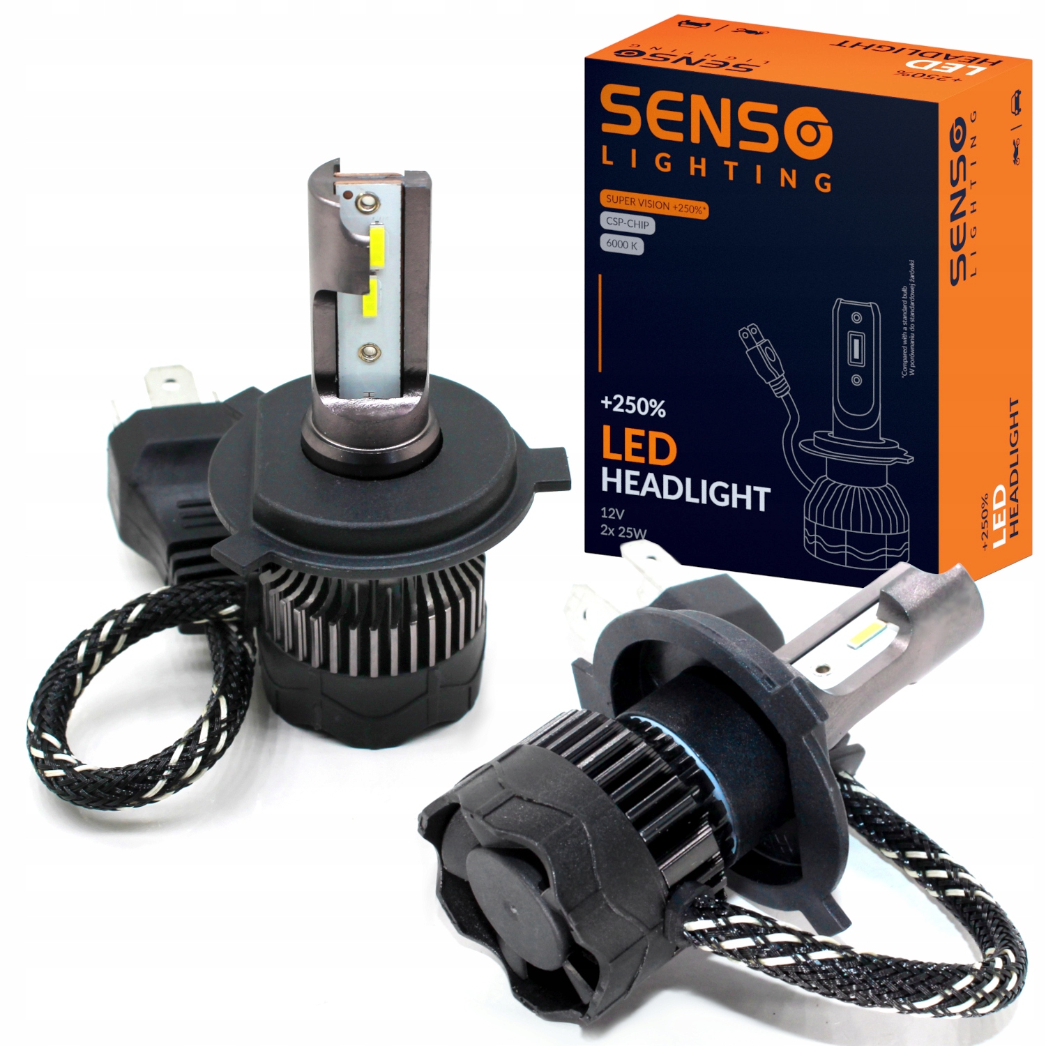 

Żarówki Senso 2x Led H4 +250% Csp 12V 16000LM