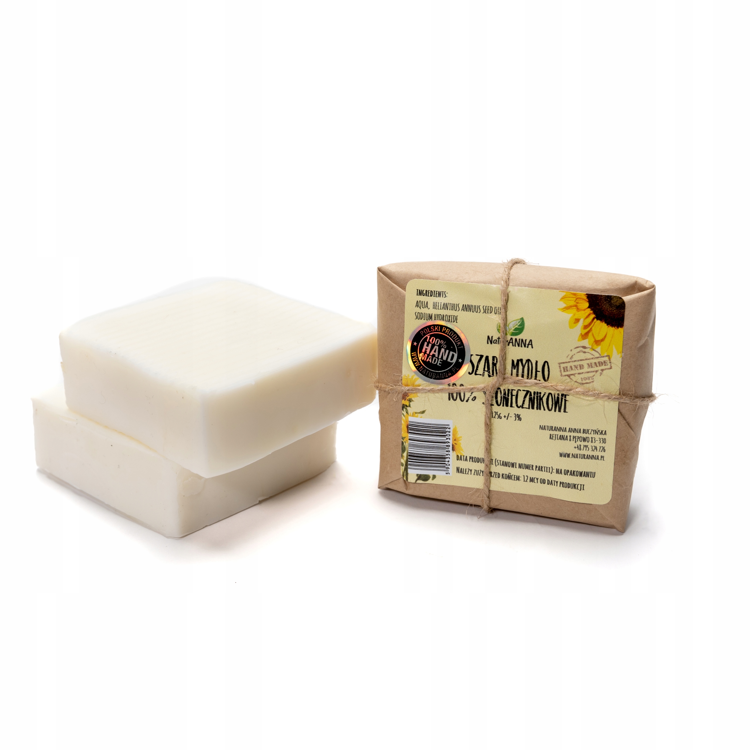 

Szare mydło 100% słonecznikowe125g ręcznie robione