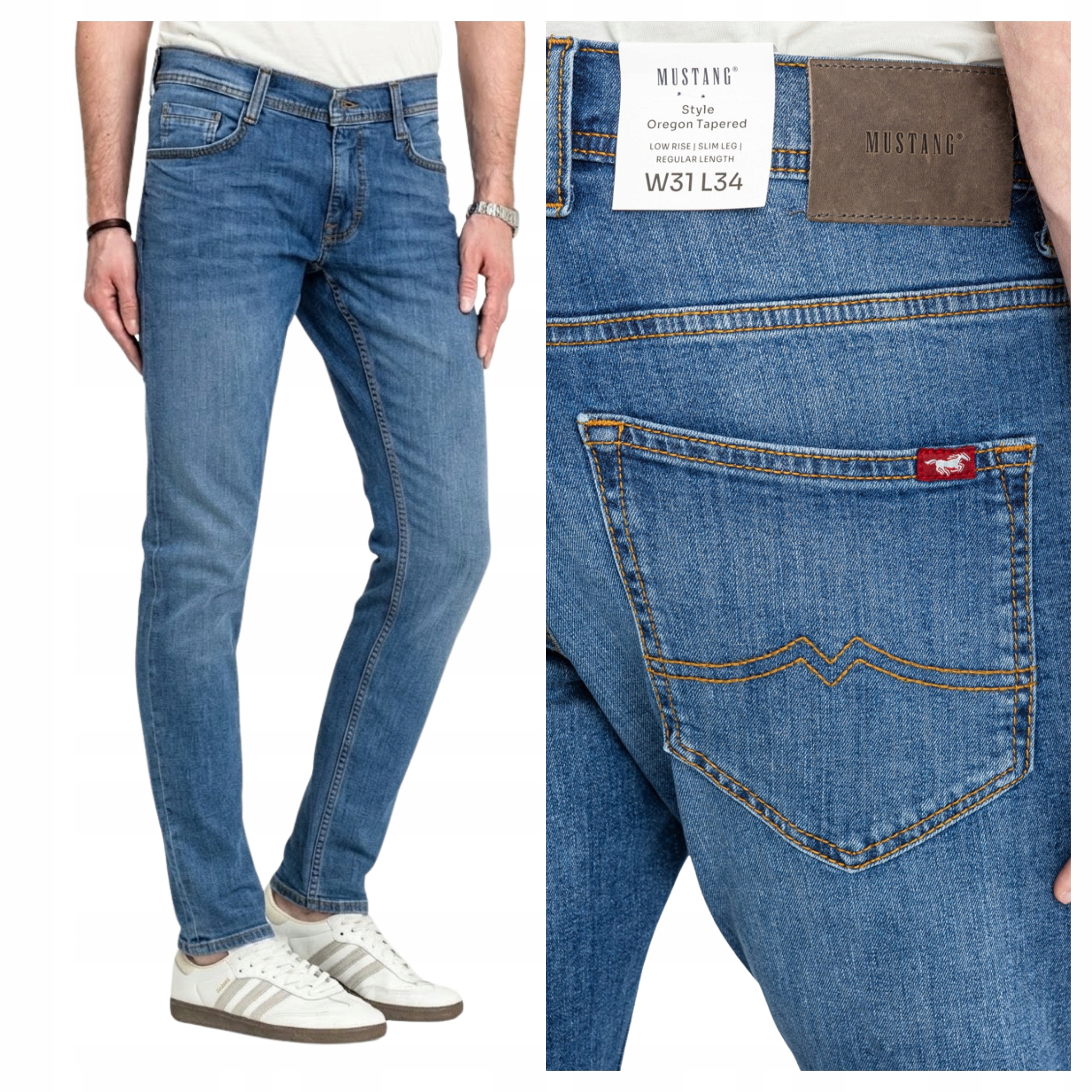 Pánské džínové kalhoty Mustang Oregon Tapered Modré Klasické W30 L30