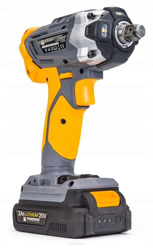 UDAROWY KLUCZ AKUMULATOROWY DO KÓŁ D 20V 2Ah 350Nm + NASADKI Marka Powermat