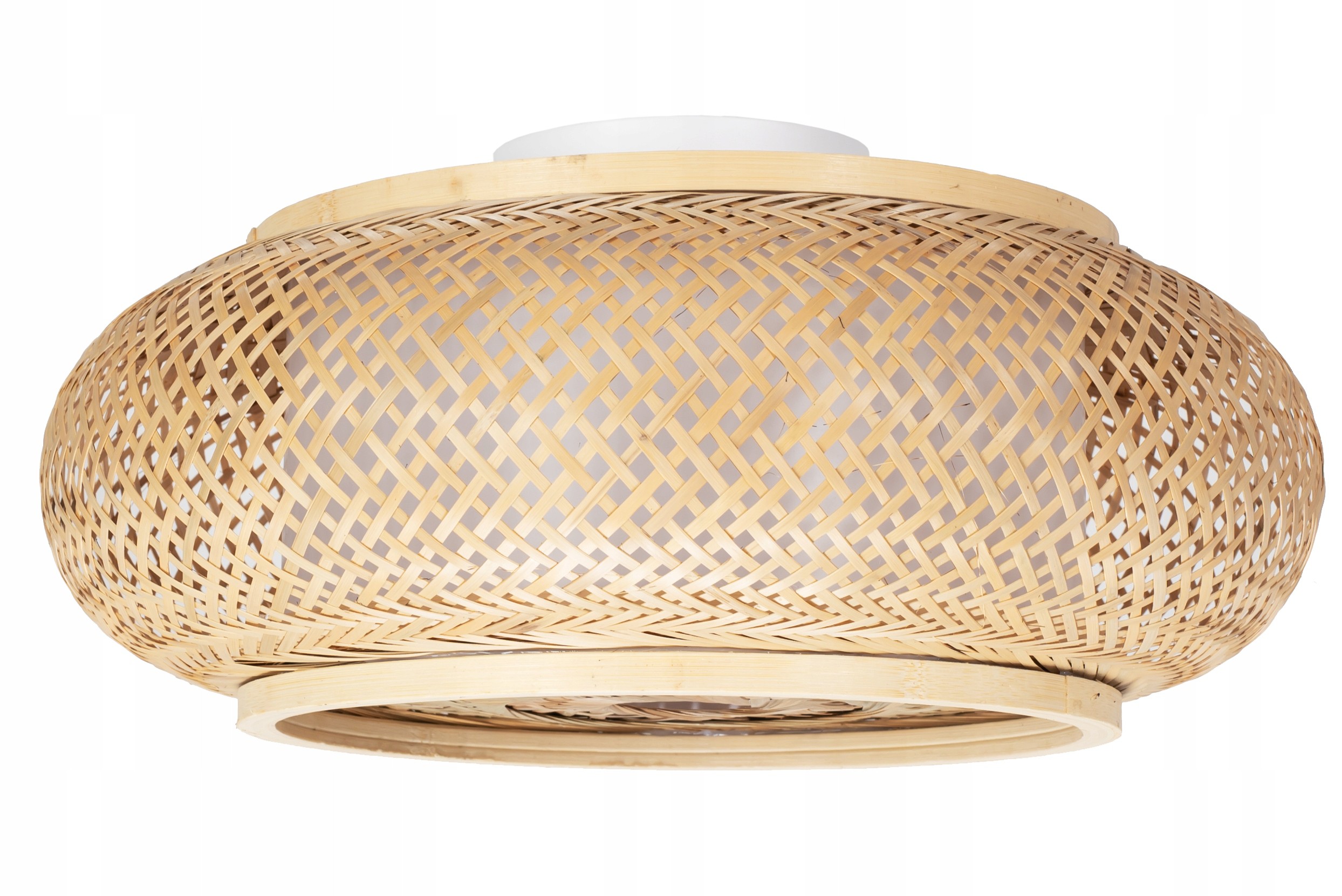 Stropní Svítidlo Boho Slaměná 40 cm Dřevěná bambusová pletenina