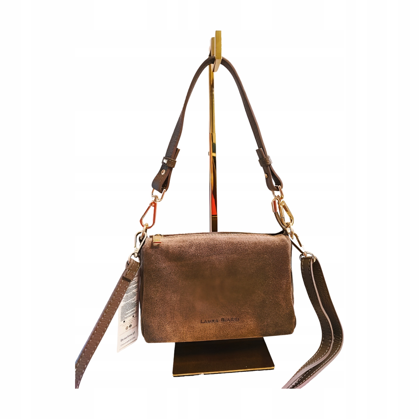 Laura Biaggi kabelka přes rameno semišová taupe