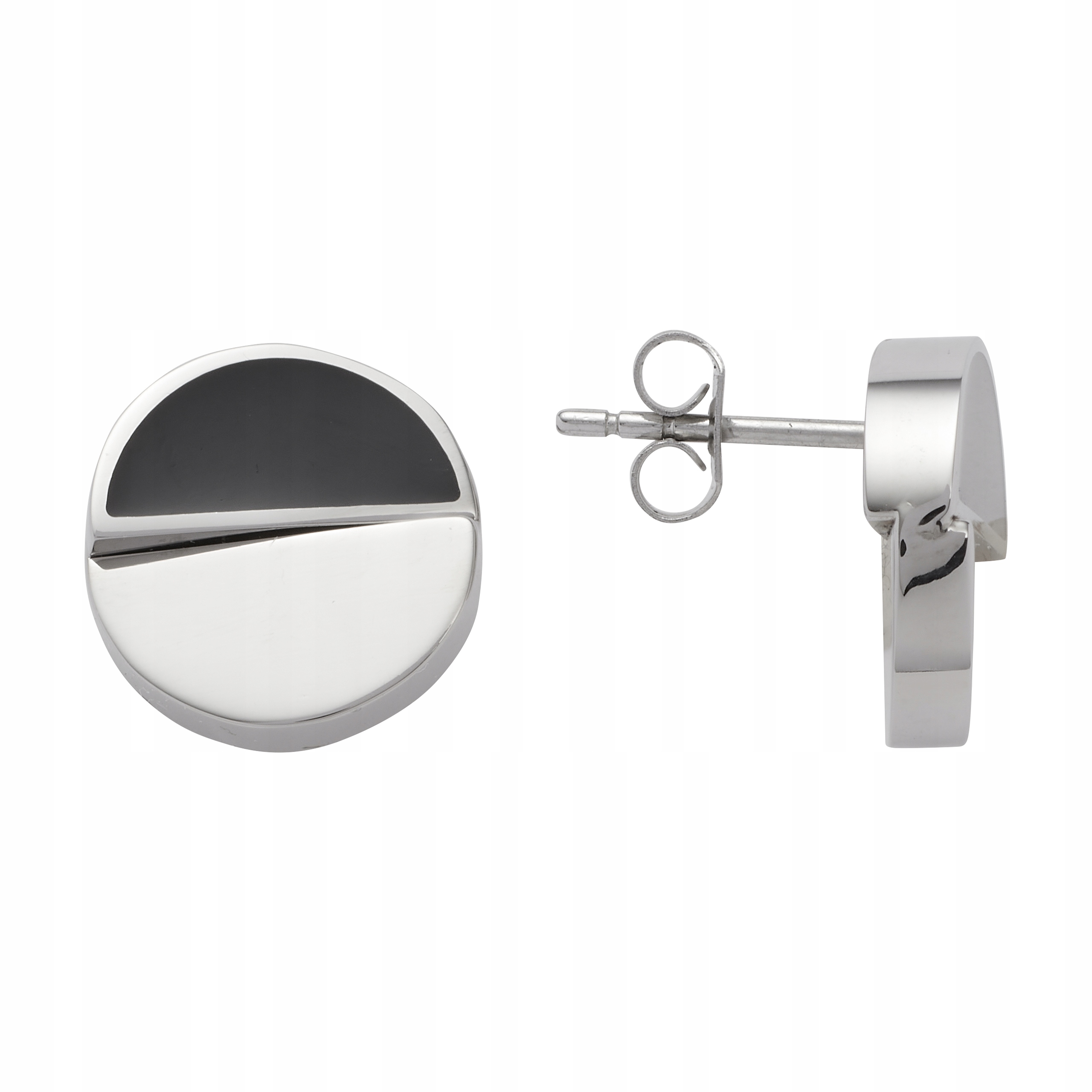 

Kolczyki Owalne Z Emalią Biało Czarne Magnetyczne