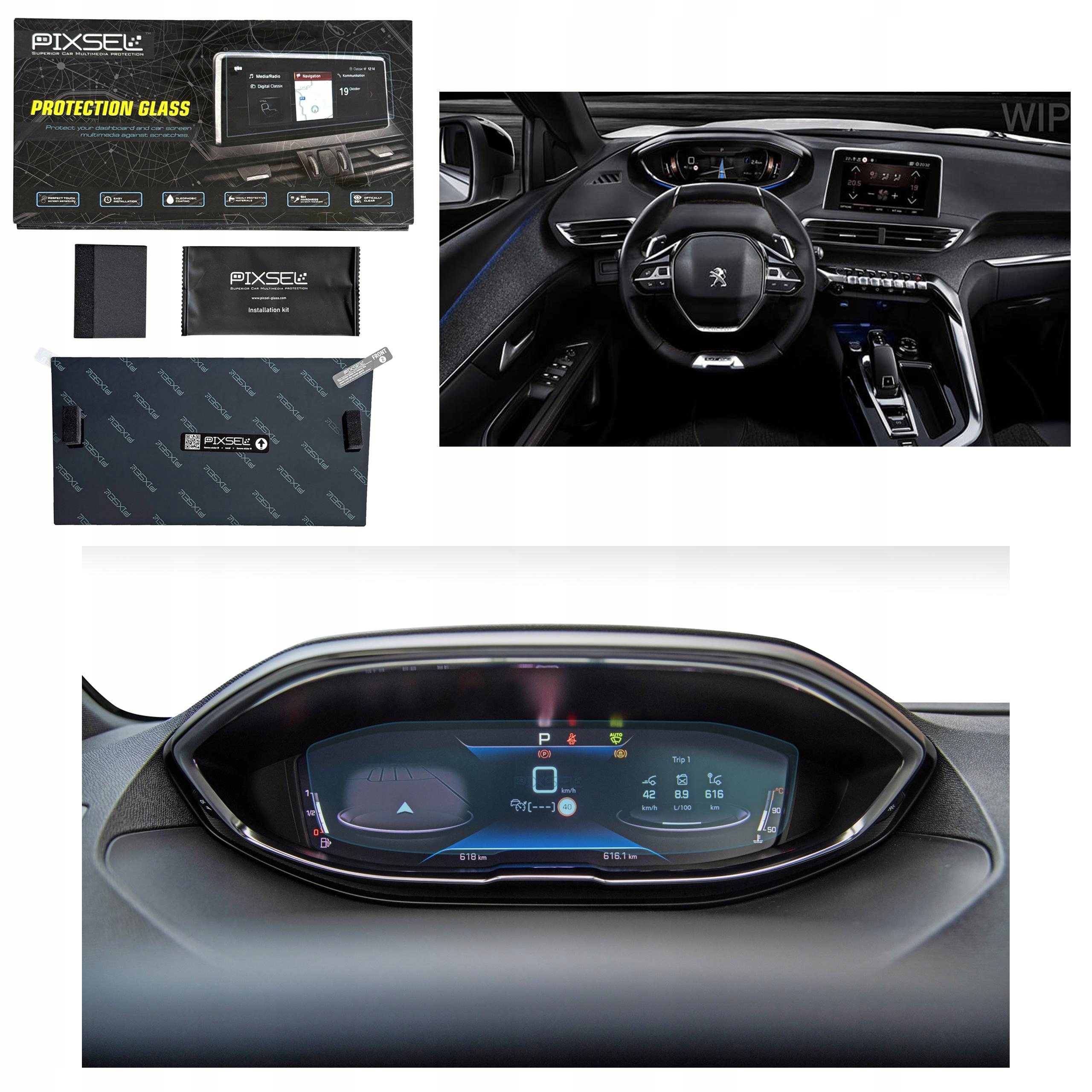 Antyodciskowe Matowe Szkło Ochronne Peugeot 3008-11.8“ 2016-2020