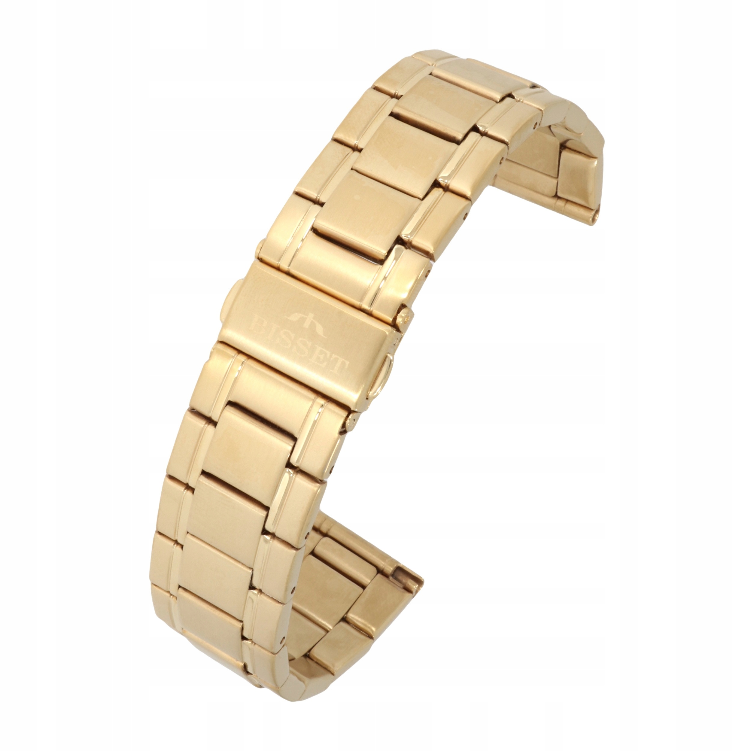 BRANSOLETA DO ZEGARKA 22 mm BISSET BR-125 ZŁOTA