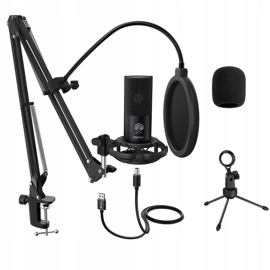 FIFINE T669 MIKROFON KOMPUTEROWY GAMINGOWY Z RAMIENIEM BIURKOWYM POP FILTR Kod producenta FIF-T669