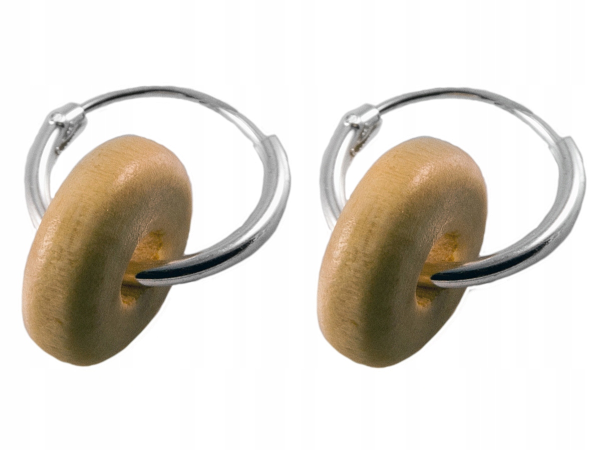 

Versil kolczyki koła 12 mm drewno Srebro 925