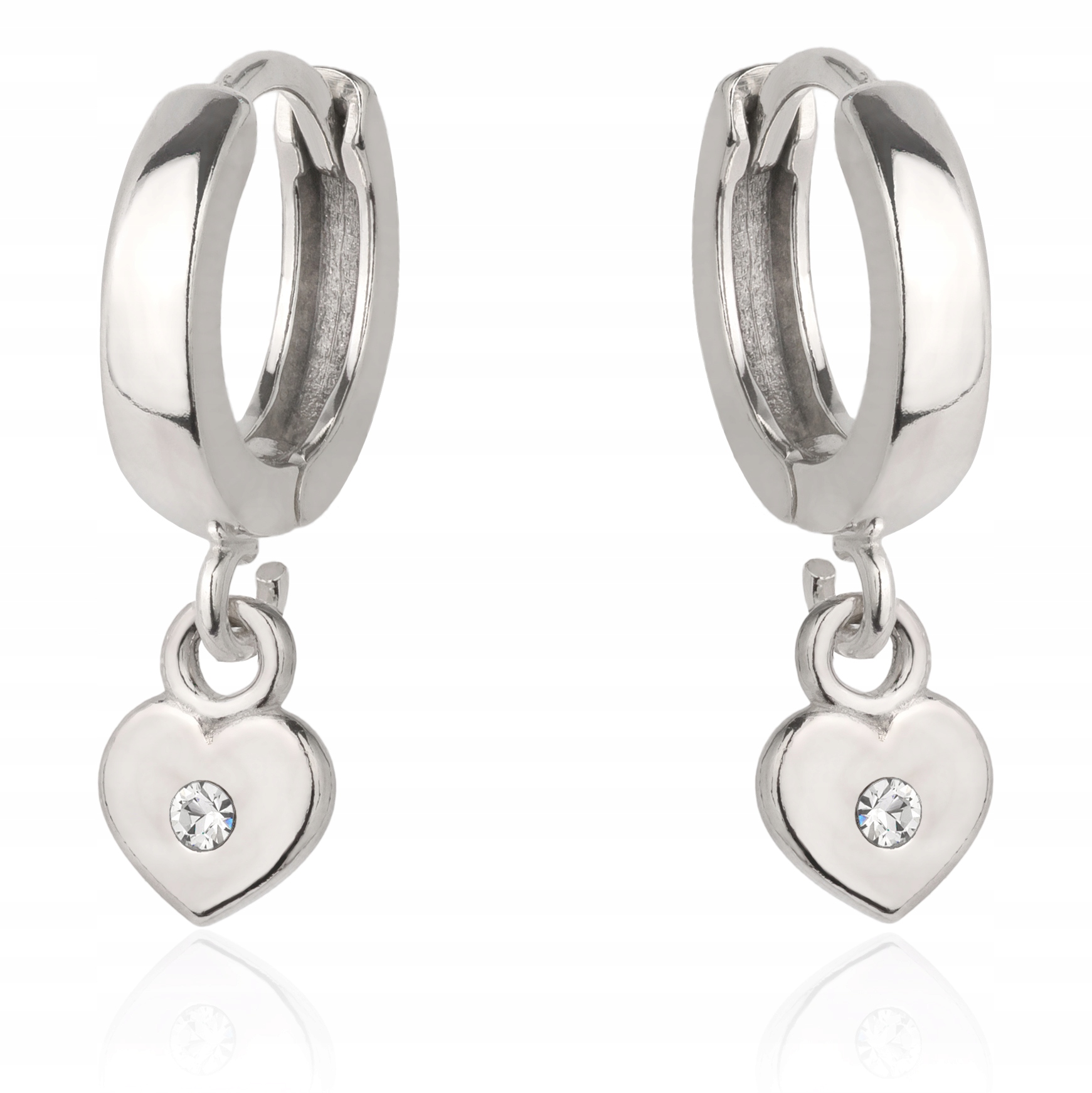 Stříbrné náušnice srdíčko Swarovski sr 925