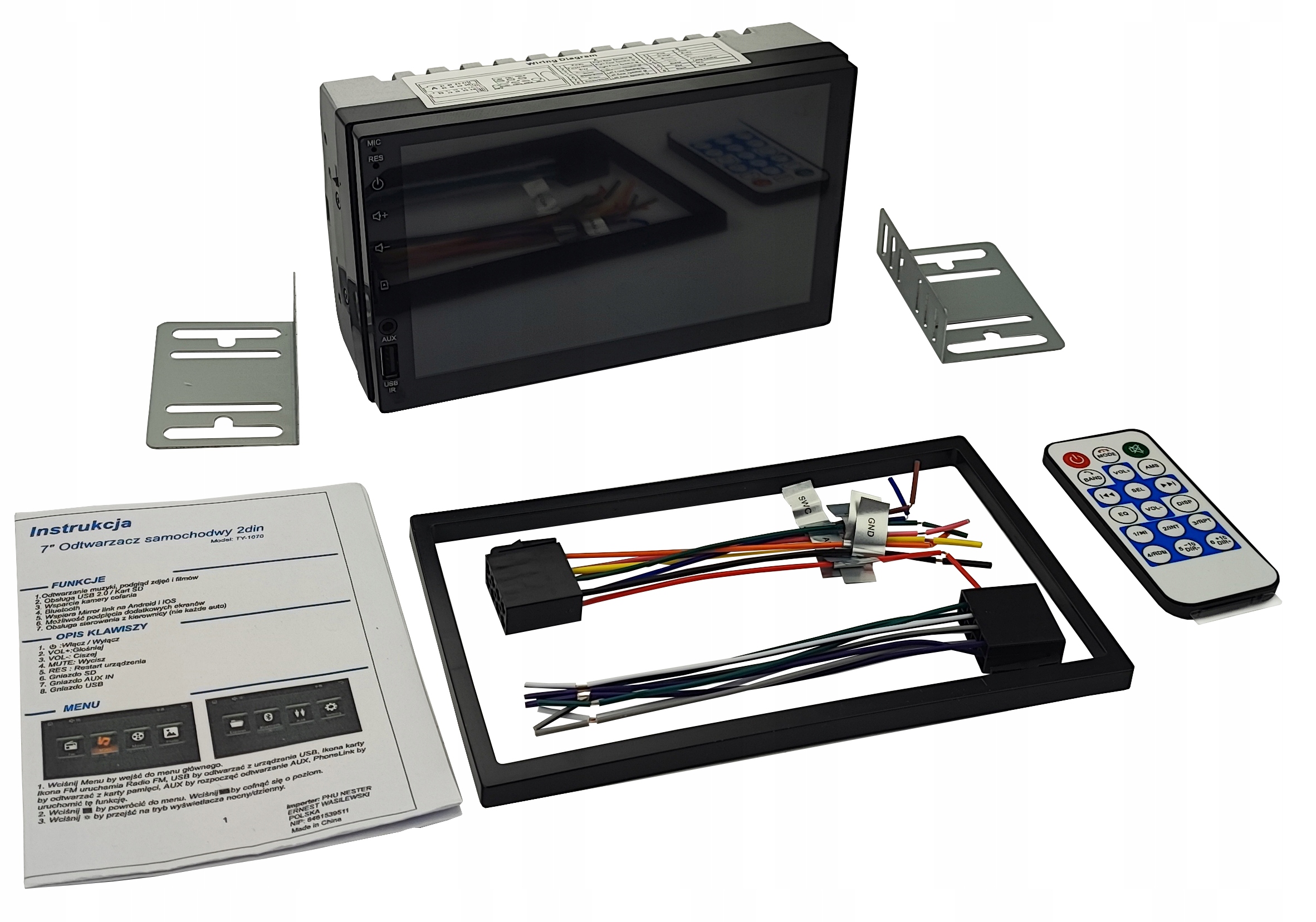 Radio samochodowe 2din 7cali z Android Auto Carplay MirrorLink