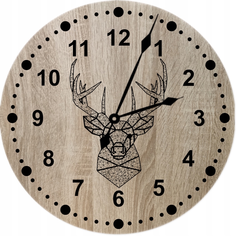 Nástěnné hodiny s potiskem Art Line Jelen s parožím 45 cm