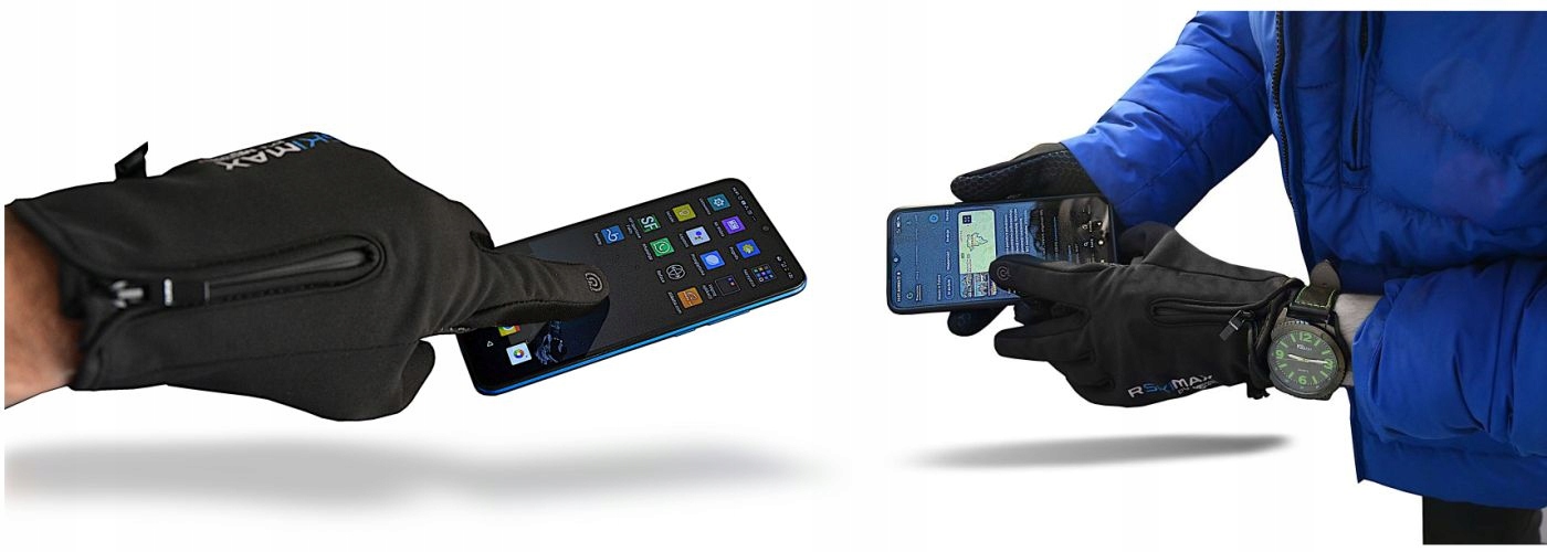 Rękawice Max wodoodporne na rower dotykowe S/M Rozmiar S/M