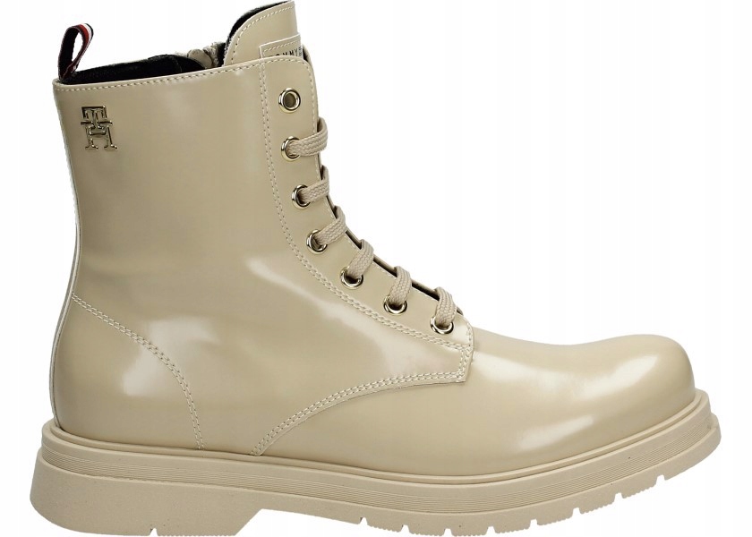 Tommy Hilfiger Kotníkové boty T4A5-32411-1453500 36 Lace-Up Bootie Beige