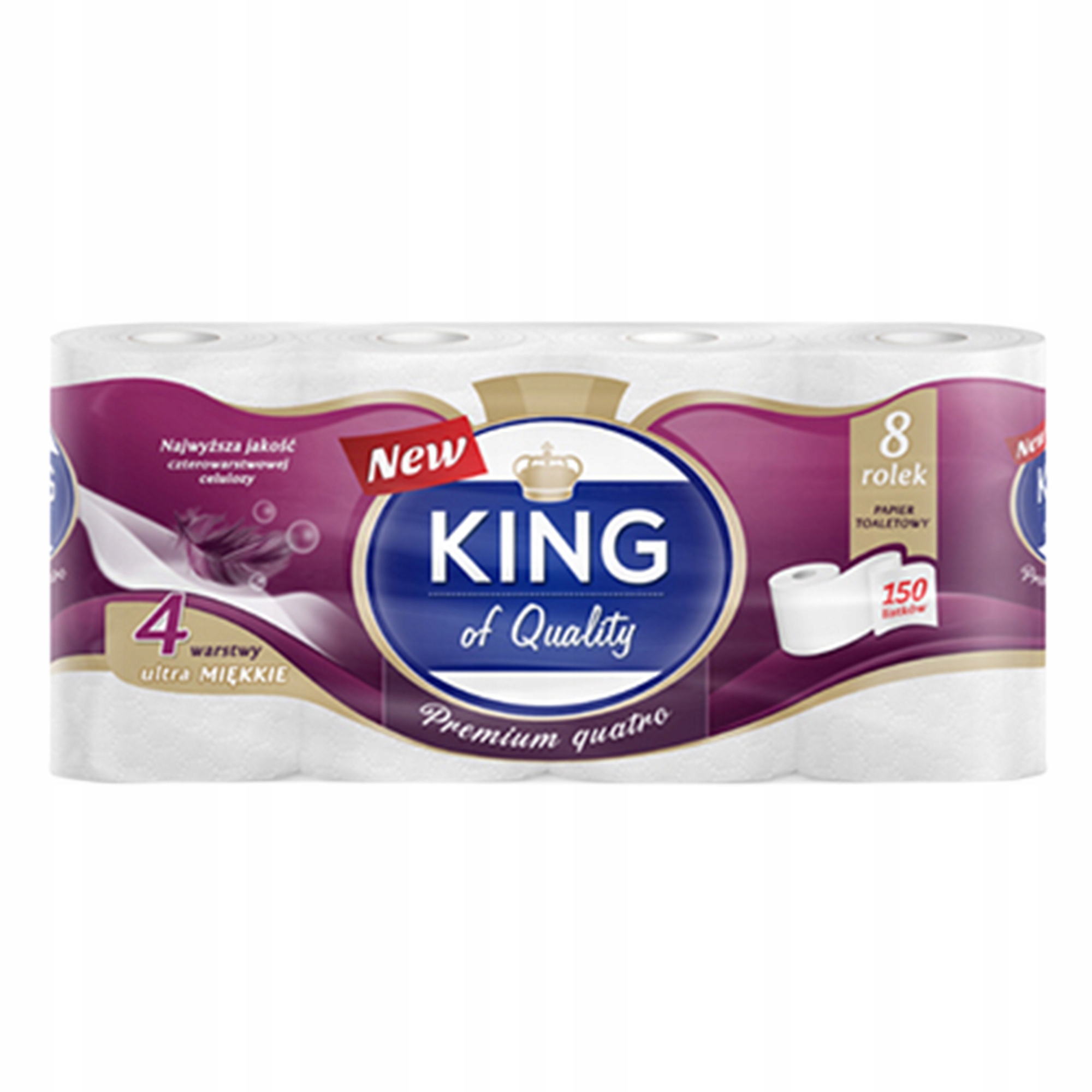 

Papier toaletowy King of Quality 8 rolek 4 warstwy