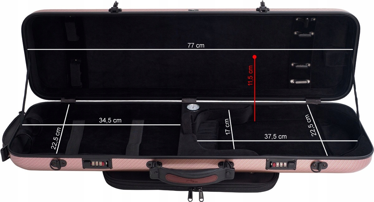 Fiberglass futerał skrzypcowy skrzypce Safe Oblong 4/4 M-case Czerwony Spec Marka M-case