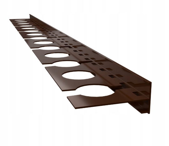 Schodový profil SC1 obloukový s drážkami Renoplast Hnědá Ral 8019