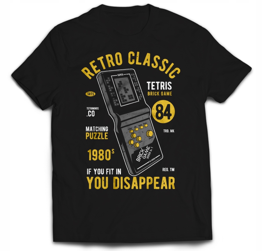 

Retro Tetris Brick Gamer Geek Pacman Gracza 4XL