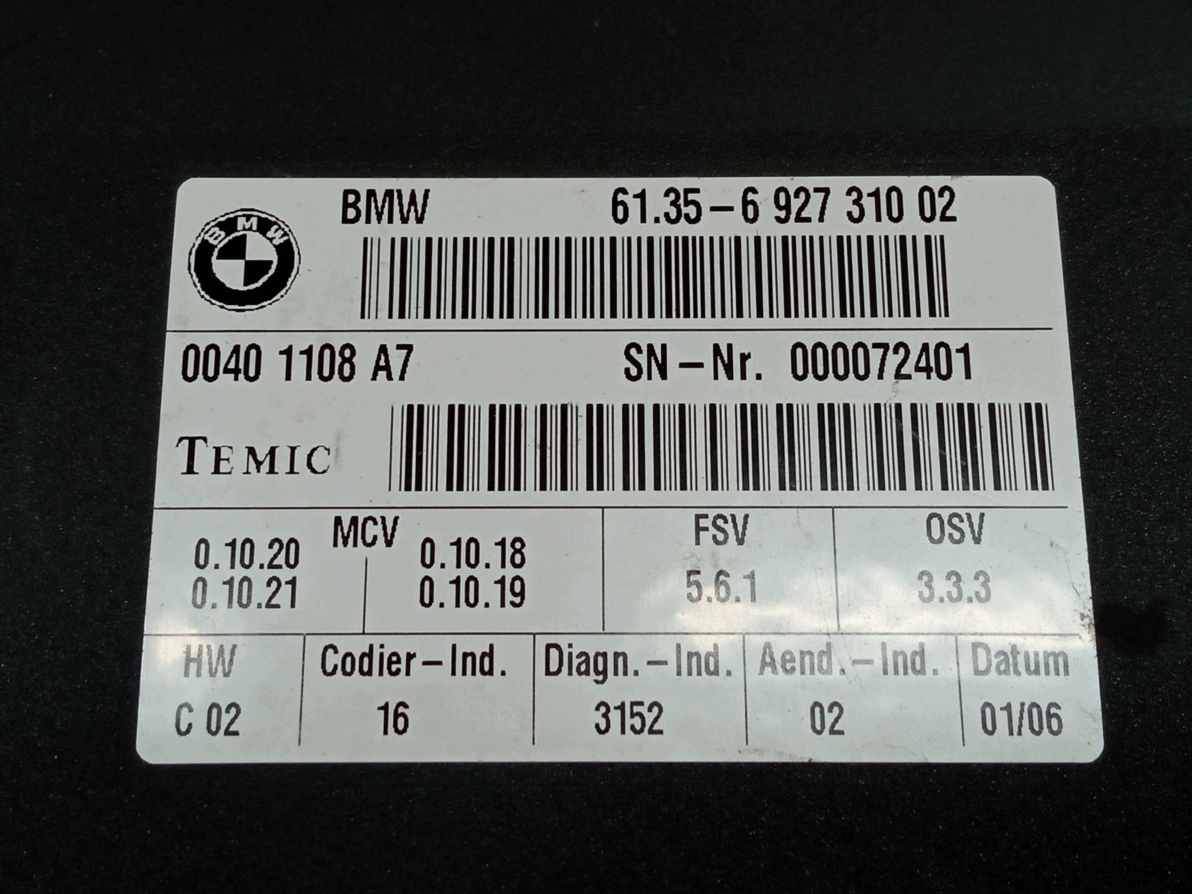 module seat 6927310 Bmw Seria 5 V (2003-2010) E60/61