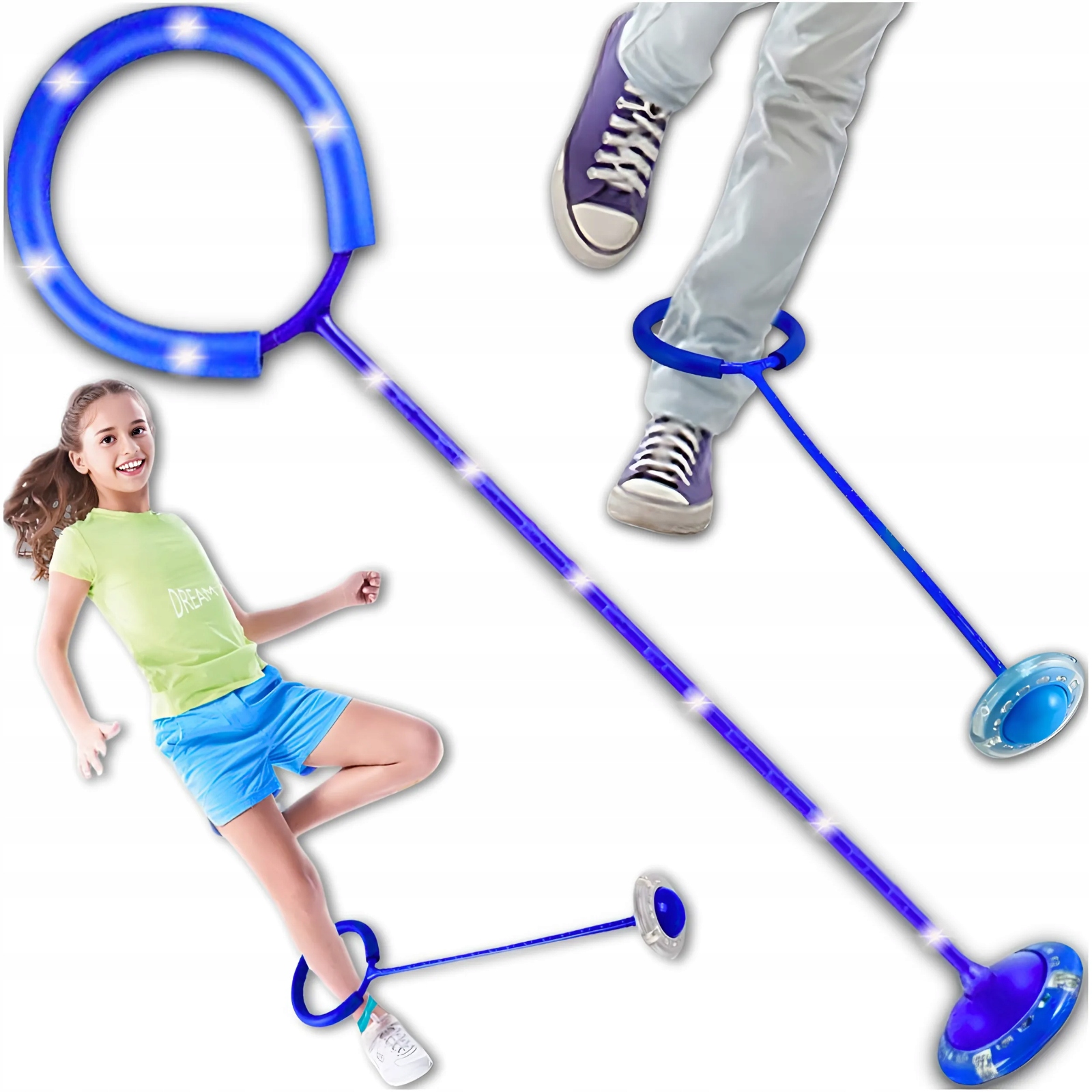Skakanka na nogę HULA HOP skipper dla dzieci ŚWIECĄCA skip jump LED kolory