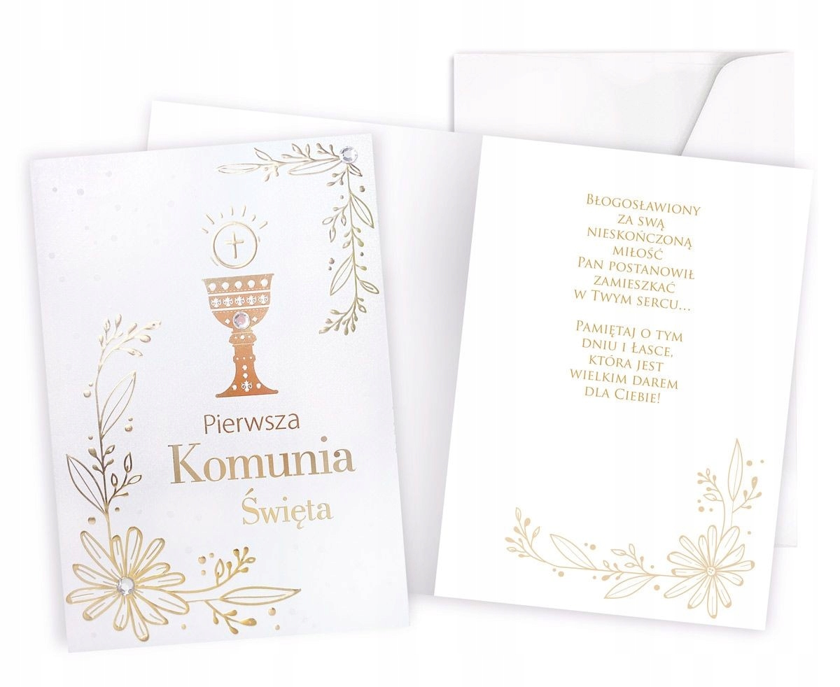 

Kartka na Komunię delikatna z życzeniami DK967