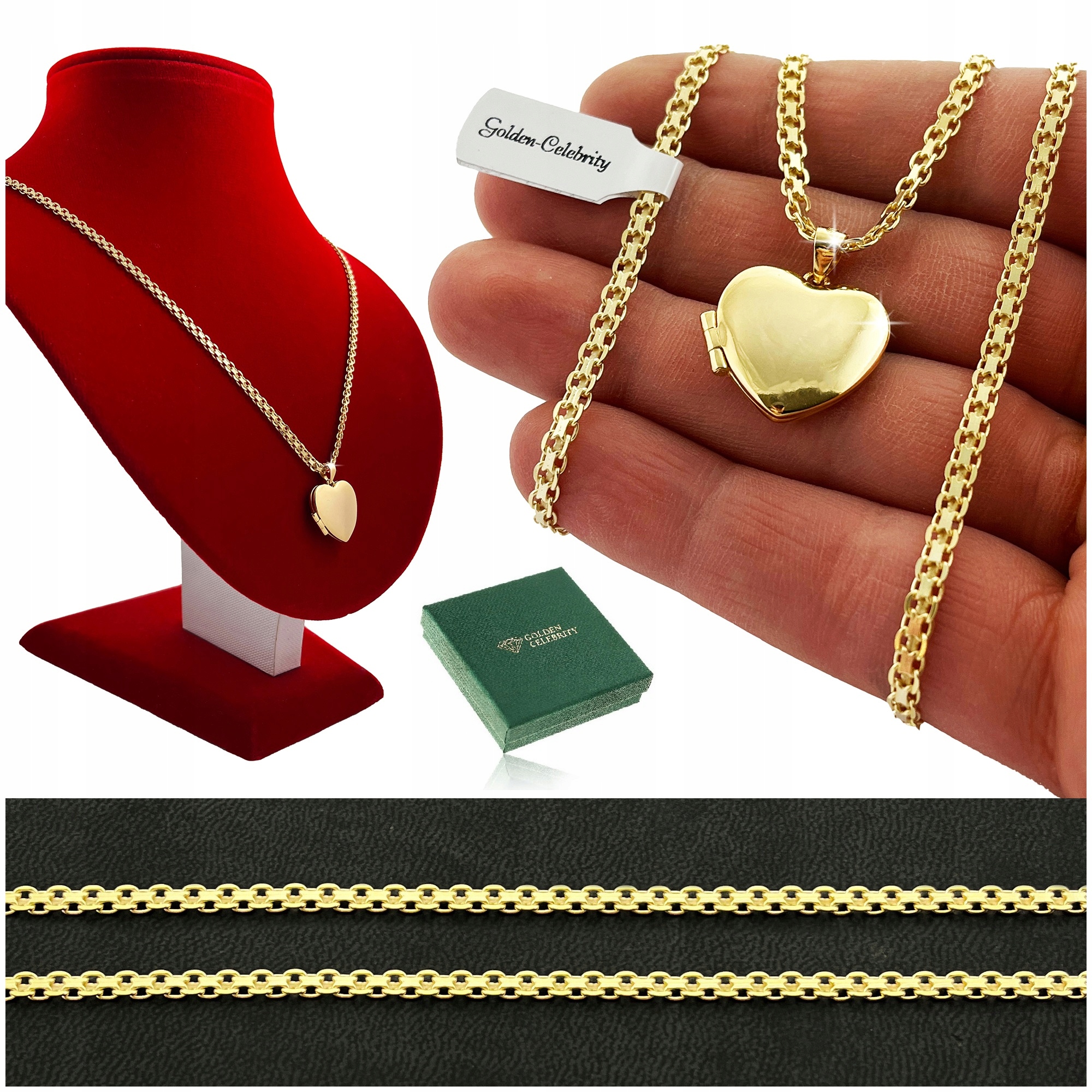 Zlatý Řetízek S Otevíracím Srdíčkem 925/585 Dárek Pro Ni Gravírování