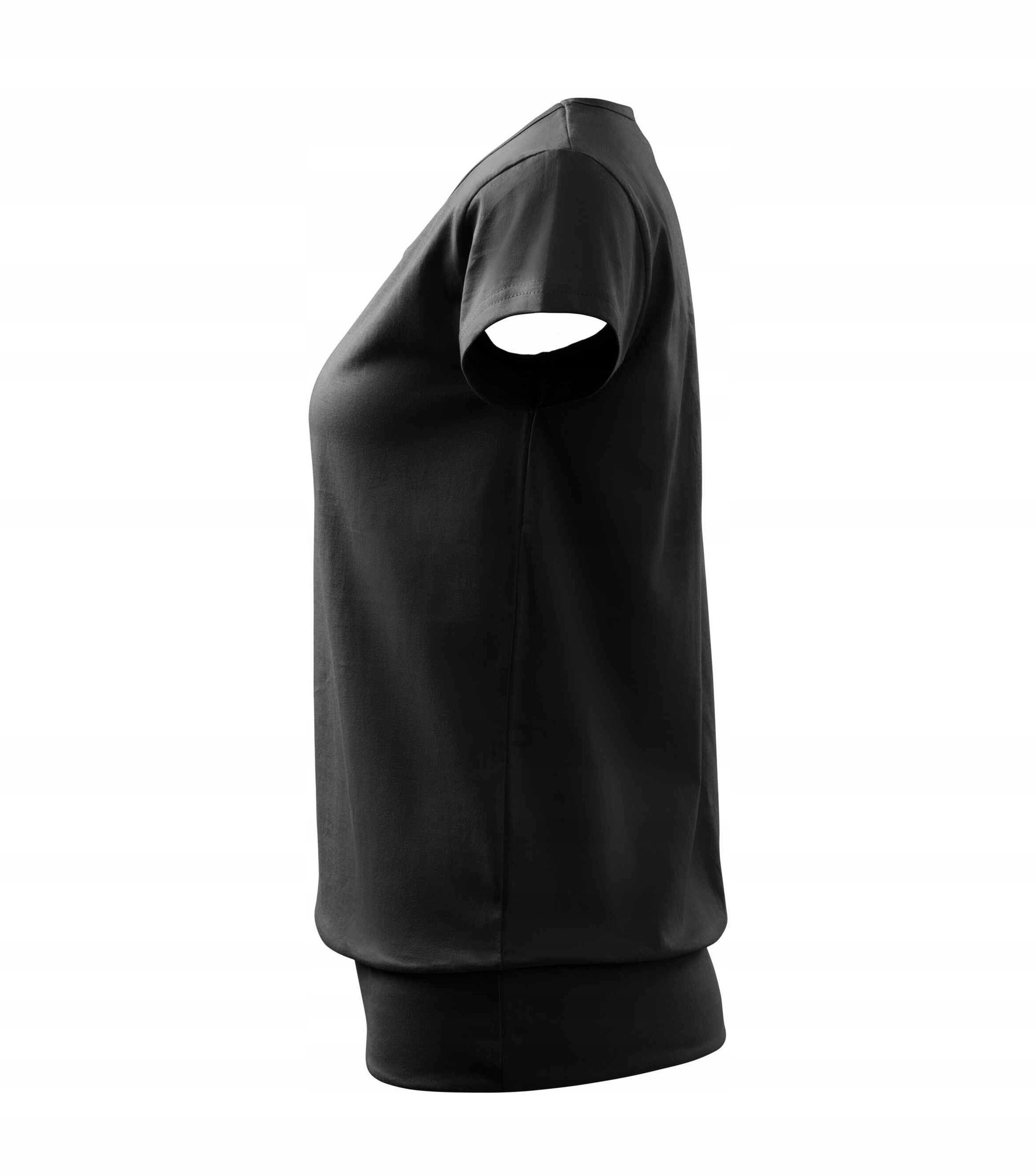 Koszulka bluzka damska t-shirt CITY czarny 2XL Dekolt okrągły