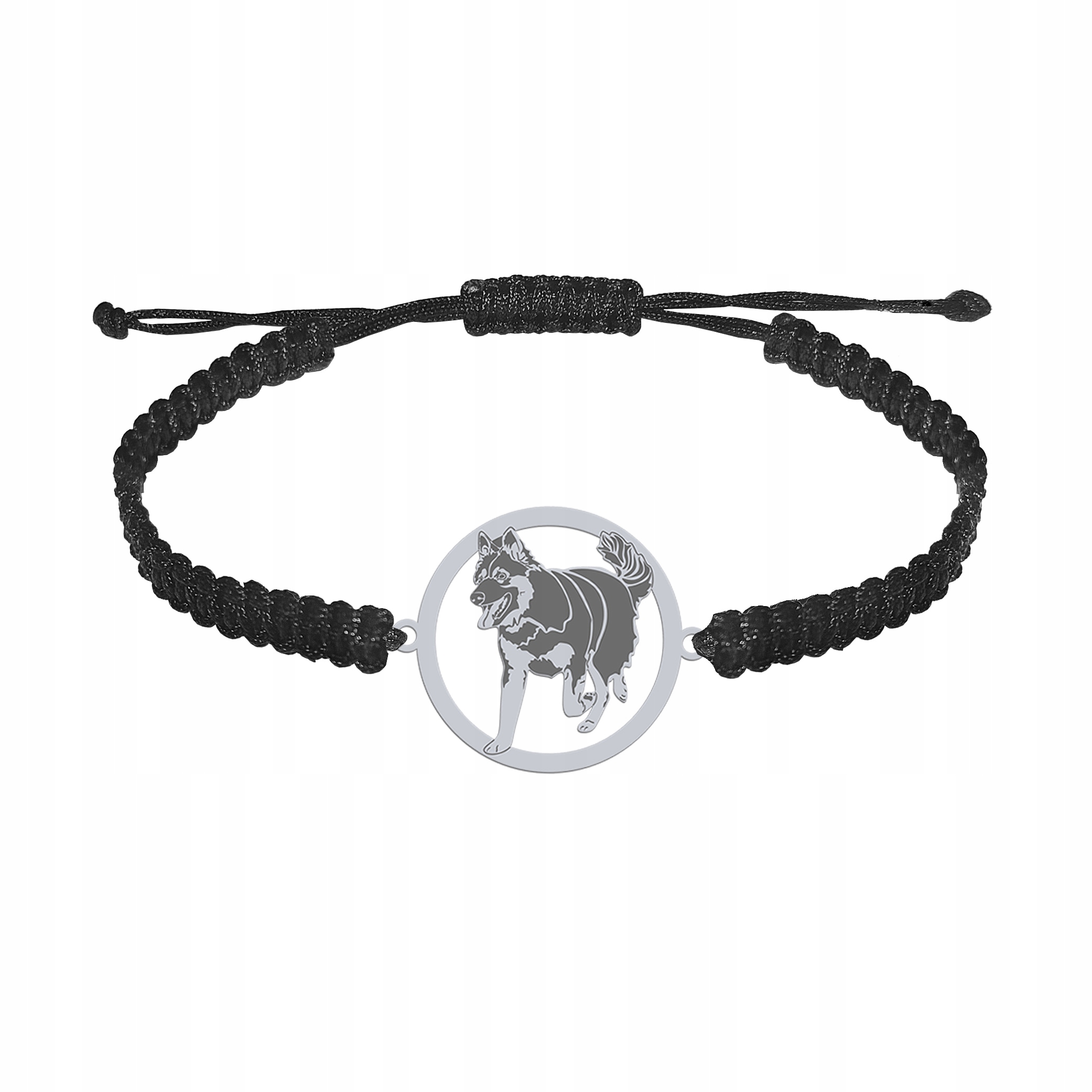 Stříbrný náramek se psem Chodský pes 925 Šperky Dárek Makramé Gravírování