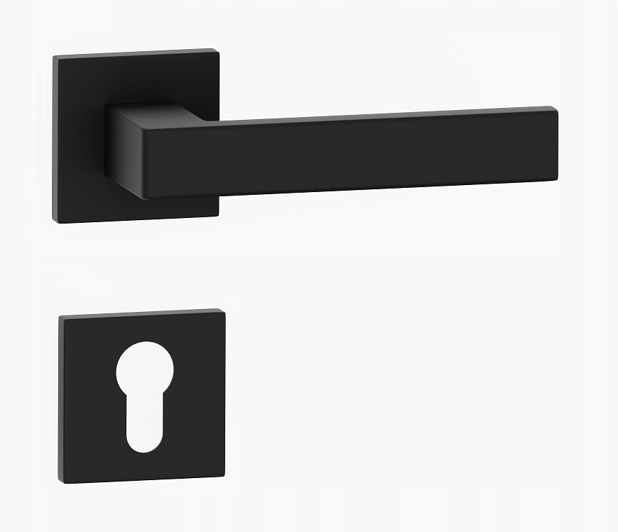 italská klika Spigola Qr Sl černá matná rozety Wb