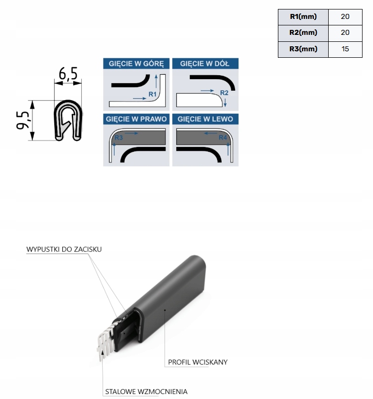 Osłona krawędzi PVC 1-2mm '502' METR BIEŻĄCY Kod producenta 9502