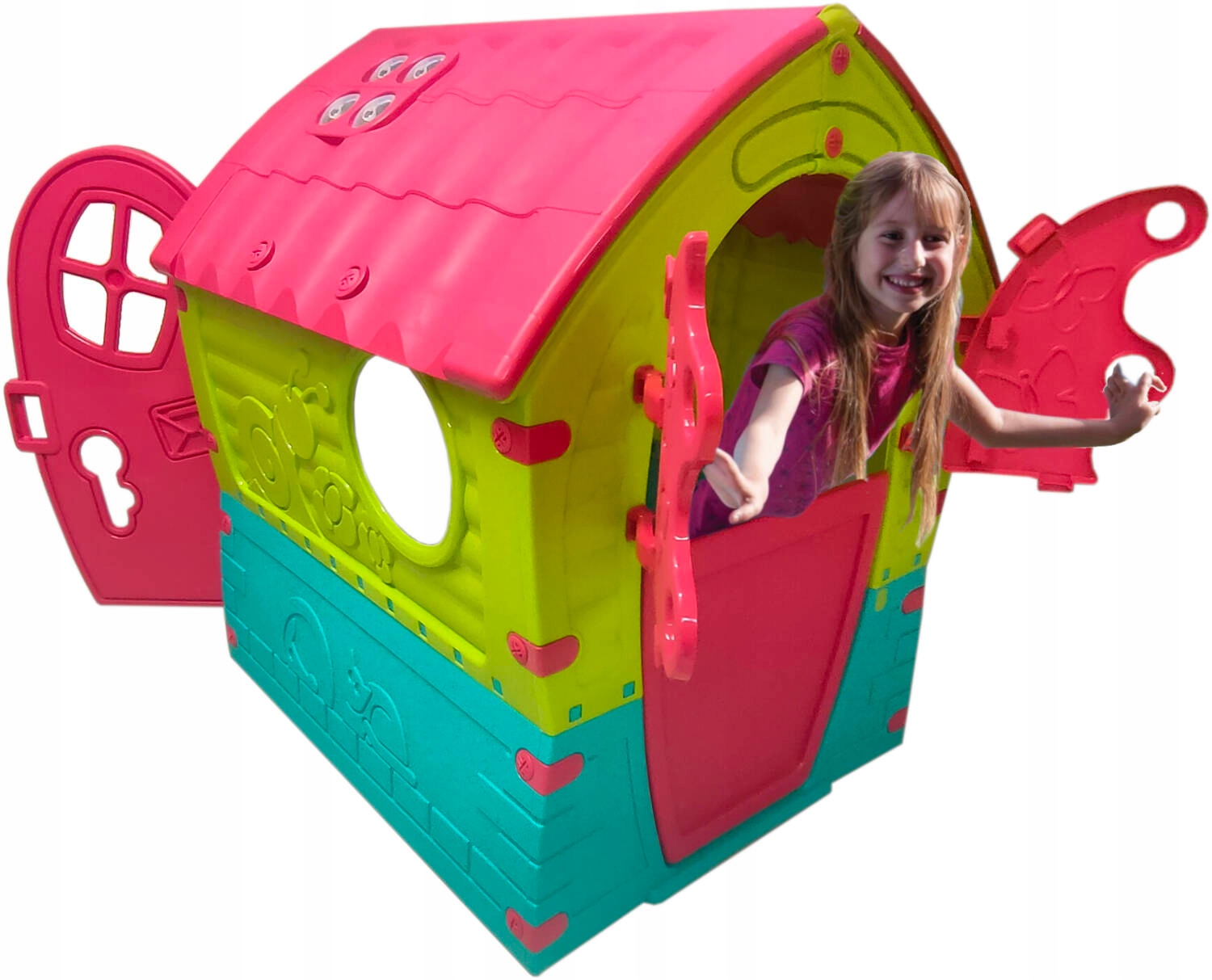 DOMEK OGRODOWY DLA DZIECI Z OKIENNICAMI DUŻY KOLOROWY PalPlay EAN (GTIN) 34956858868569