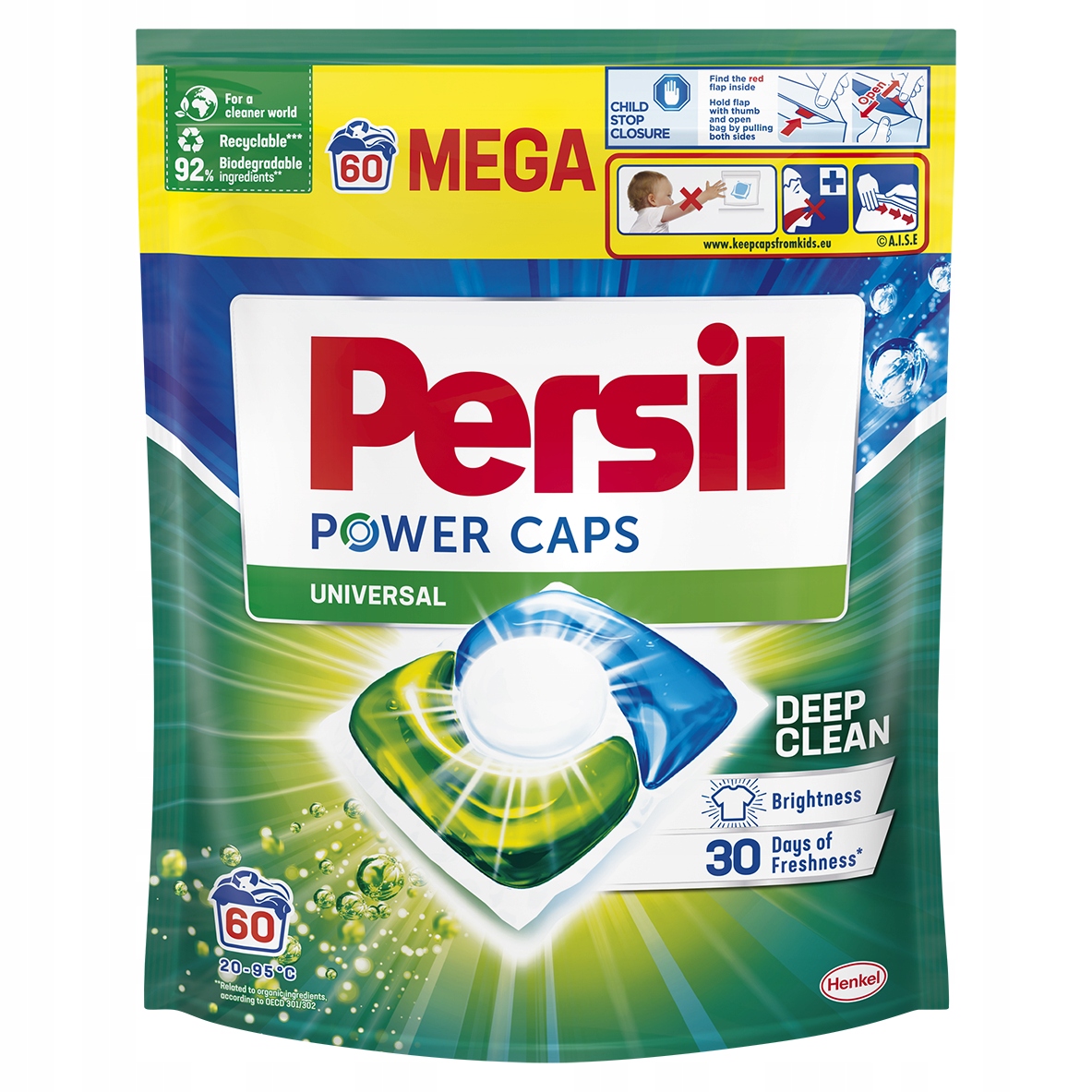 Levně Persil Power Caps Kapsle na praní Bílých tkanin Deep Clean 60 kusů