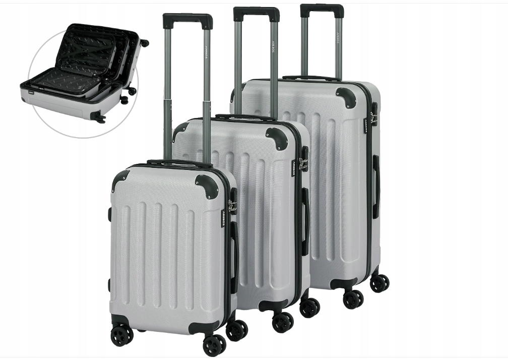 Arebos Walizka twarda zestaw 3 szt Abs walizka 94 l