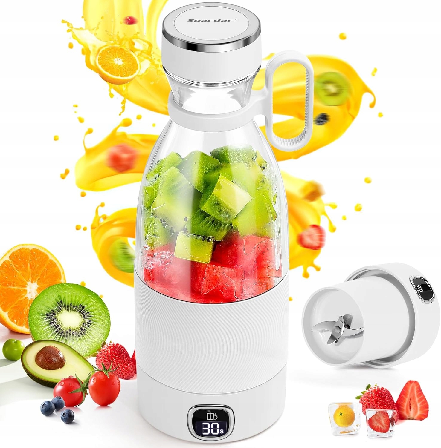 Spardar Přenosný mixér 350 ml, smoothie Maker s Led displejem