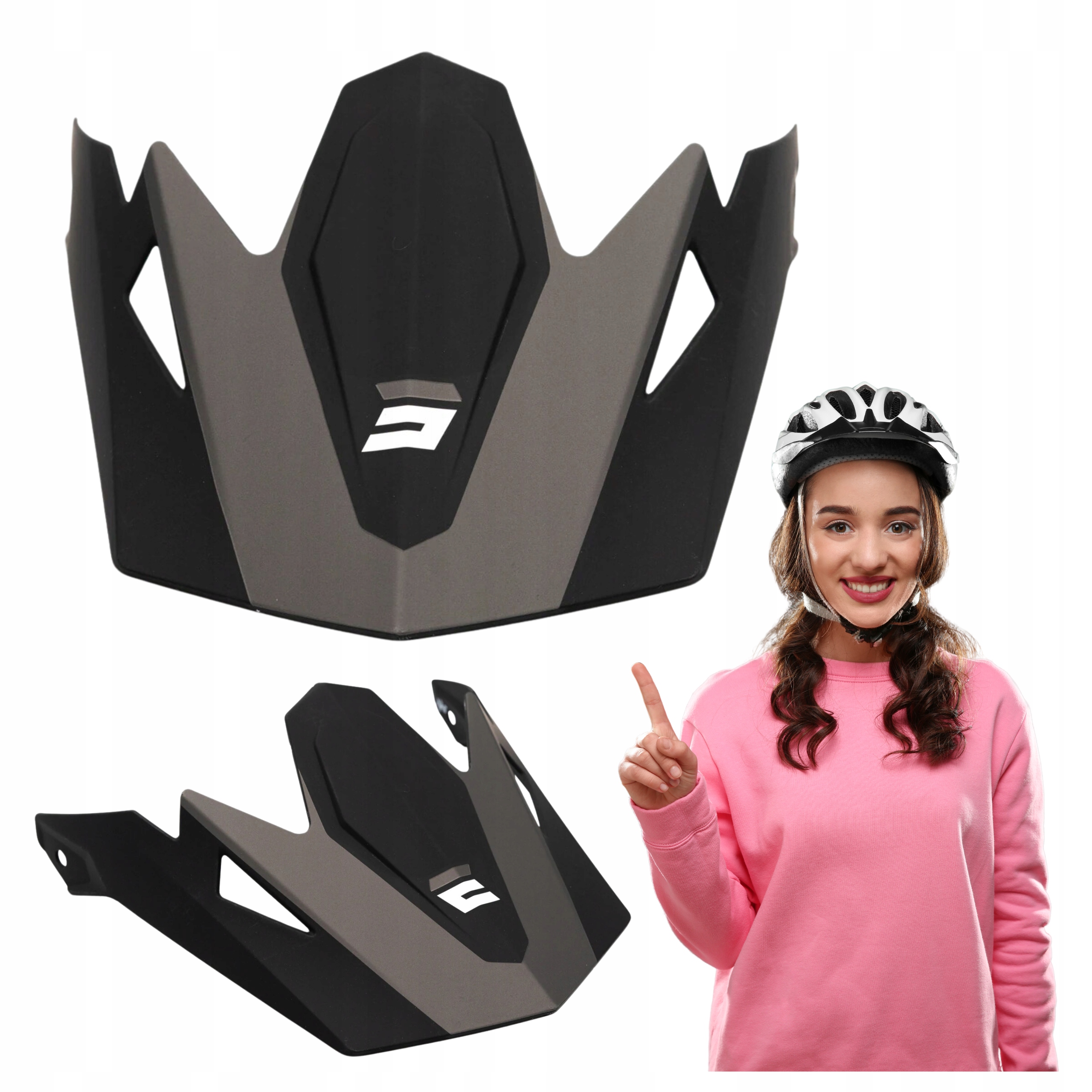 Vyměnitelná stříška cyklistické přilby Shot Visiere Rogue černá šedá