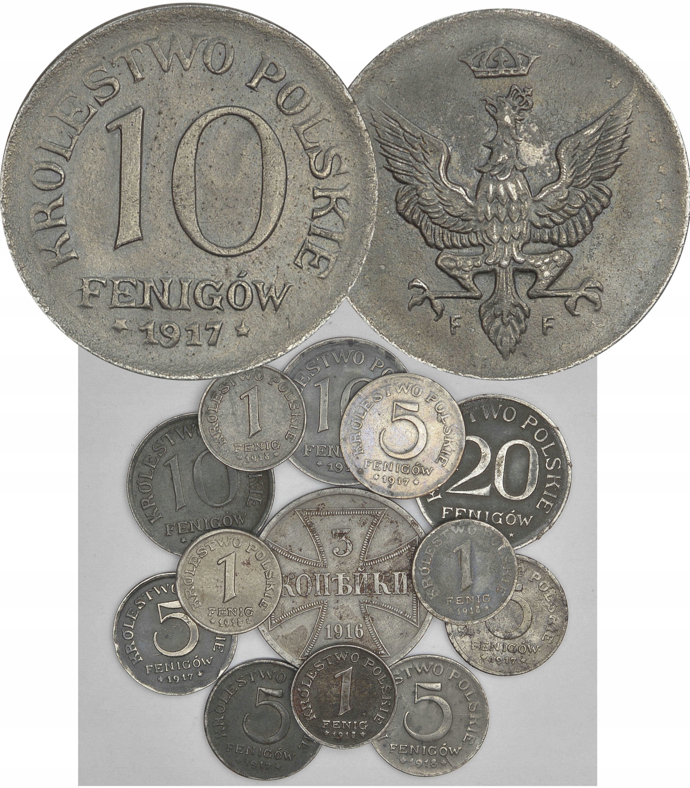 1.hi.ZEST., OST, KRÓL.POLSKIE, MONETY SZT.13 +1