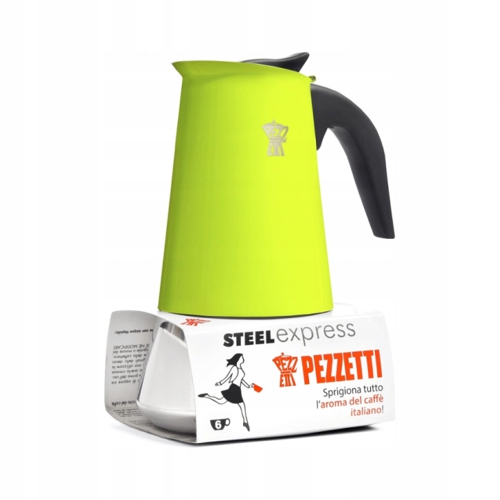 Pezzetti Steelexpress ocelový kávovar na indukci 6 tz 300 ml zelený