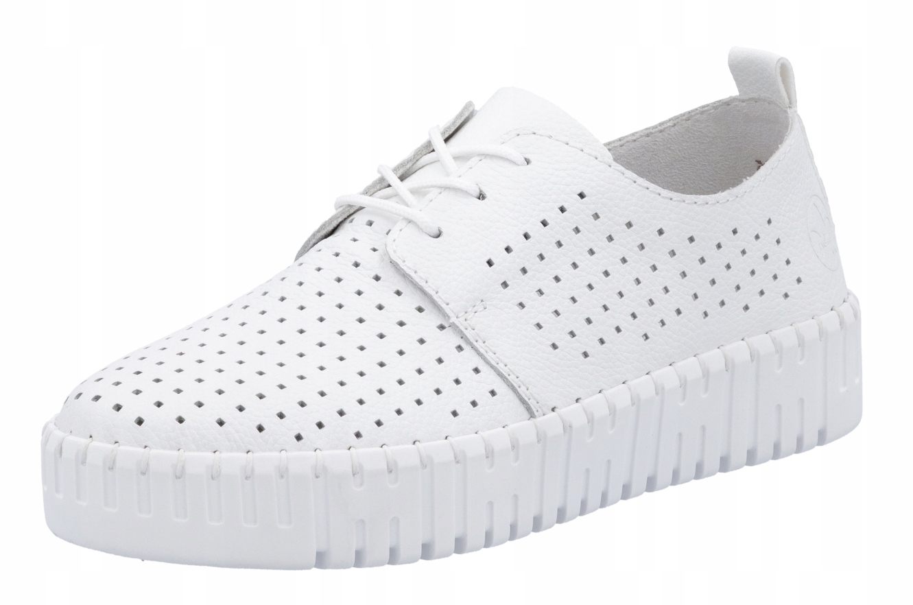 Rieker M8301-80 vel.38 bílé kožené tenisky polobotky