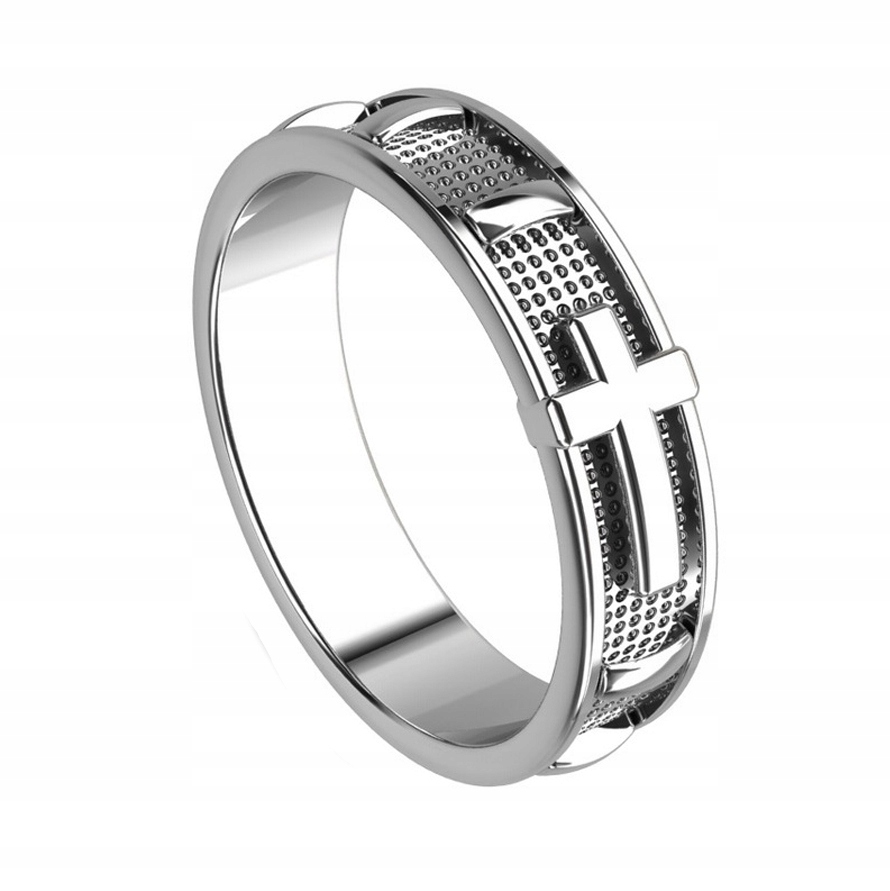 Prsten Růženec Na Prst Rhodiovaný Stříbrný 925 Prstýnek s růžencem vel. 29