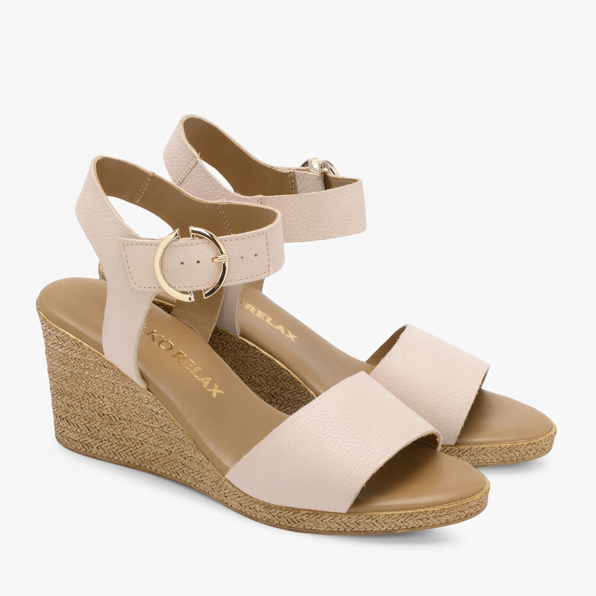 

Ryłko różowe skórzane sandały damskie 36